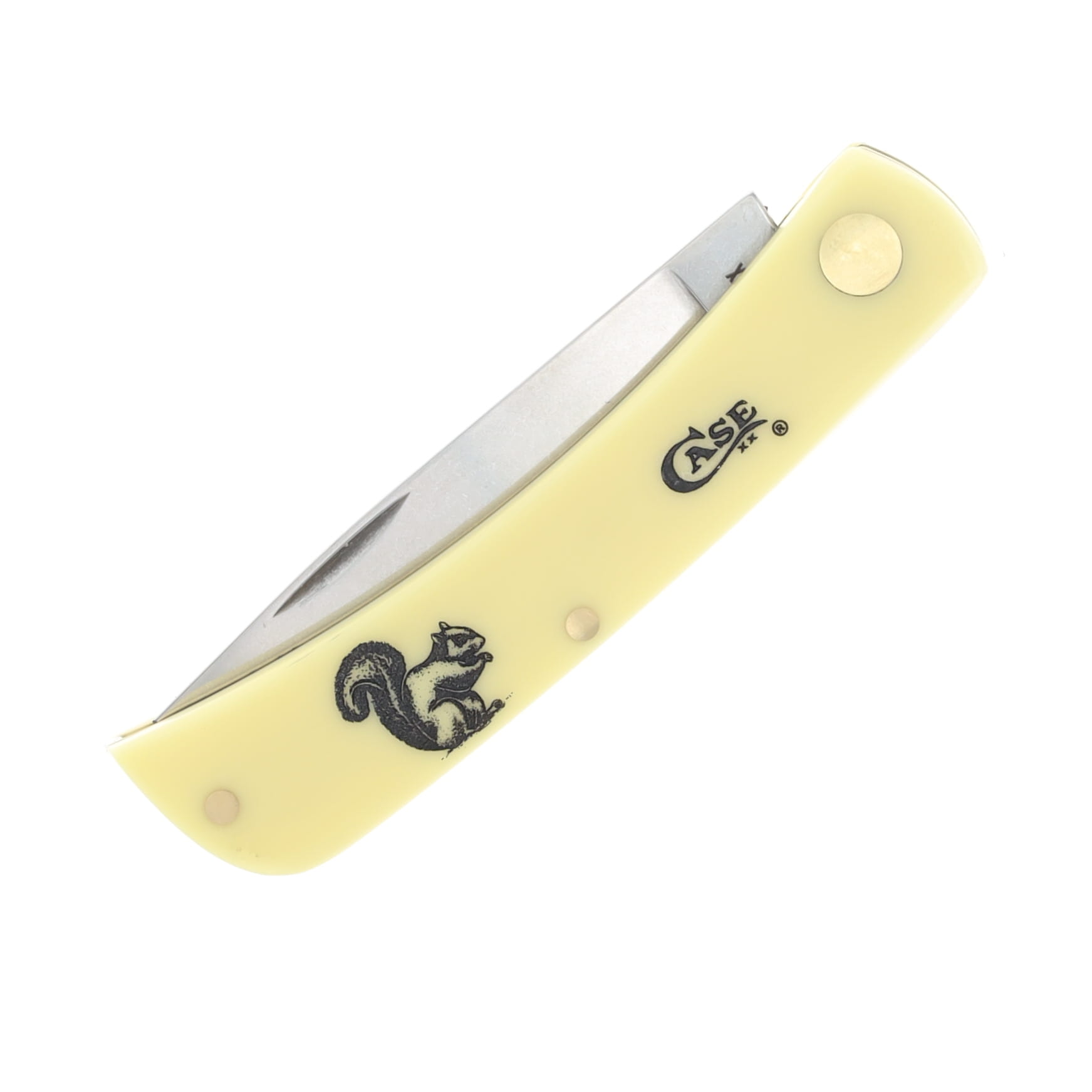 Case XX Squirrel Etched Yellow Synthetic Sod Buster Jr Folding Knife CA80032SQ View 5