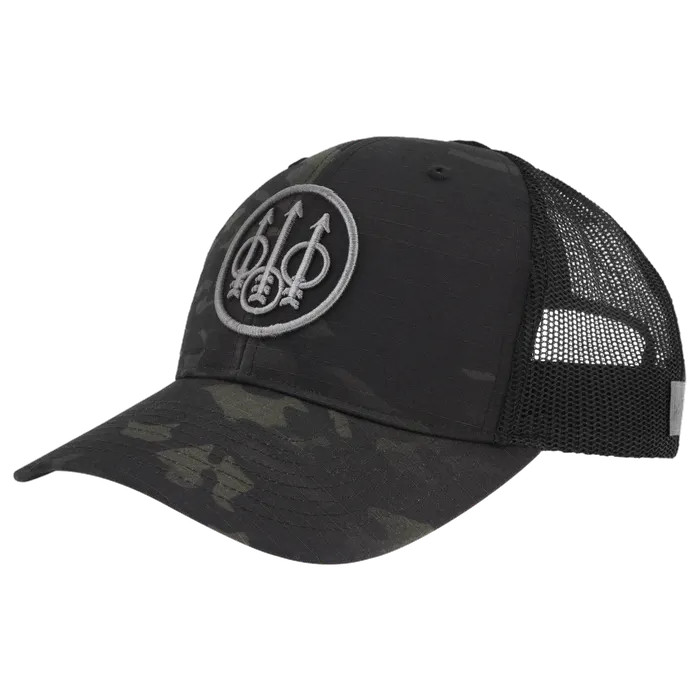 Beretta Multicam Trucker Hat - Black Multicam W/Embroidered Trident Logo BC021T16520972 View 1