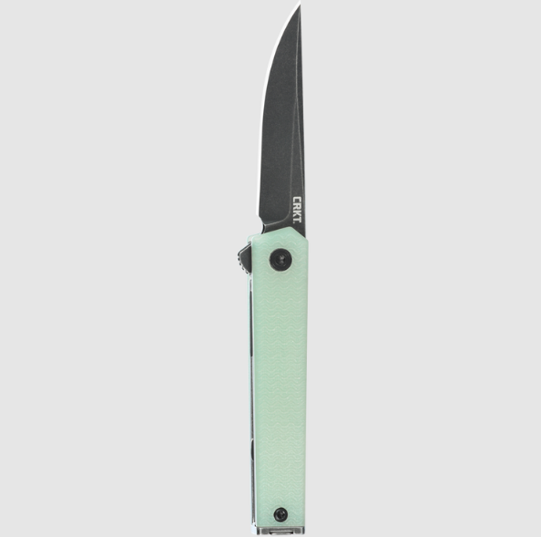 CRKT CEO Microflipper Jade 2.36in Plain Black Stonewash Straight Back View 1