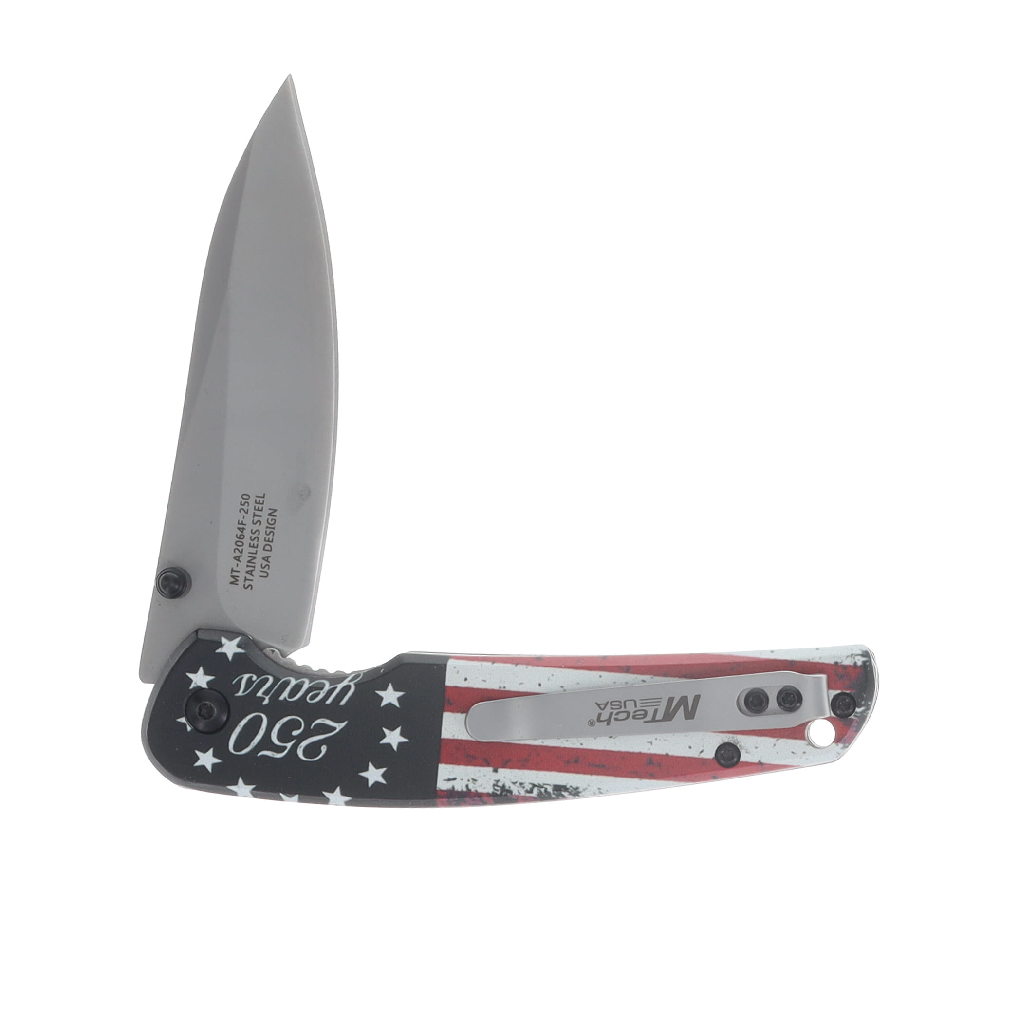 Mtech USA 250th Ann. Spring Assisted Linerlock Folder 250 Years of Freedom Flag Handle MT-A2064F-250 View 4