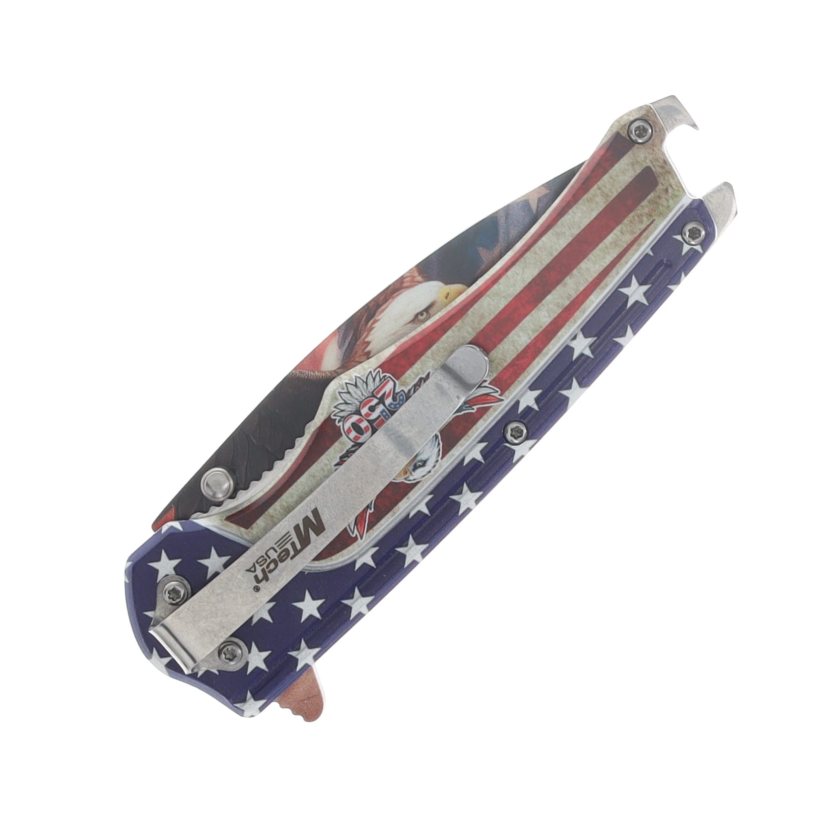 Mtech USA 250th Ann. Spring Assisted Linerlock Folder Freedom 250 Flag Handle MT-A2065F-250 View 5