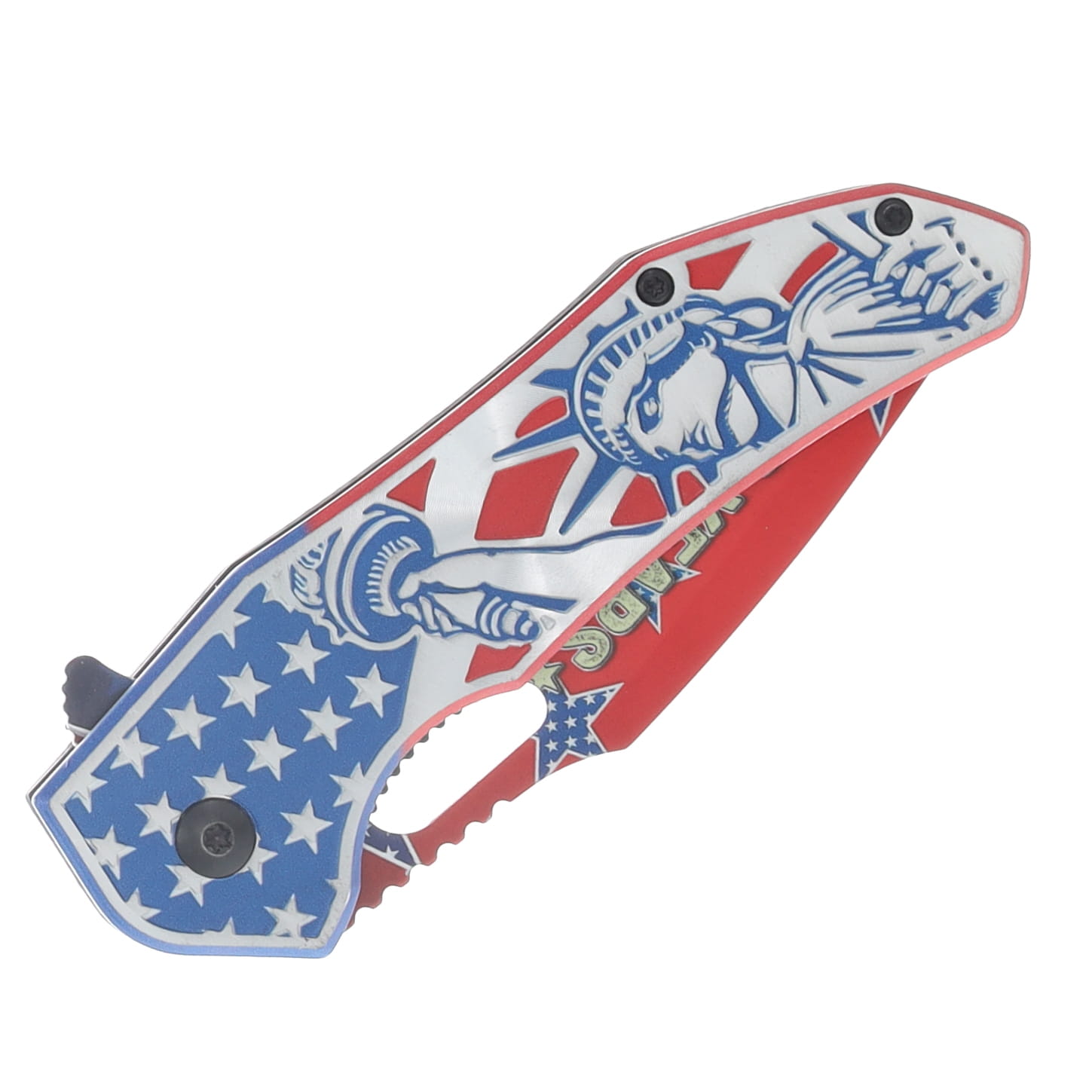 Mtech USA 250th Ann. Spring Assisted Linerlock Folder R-W-B Statue of Liberty Handle MT-A2066RD-250 View 5