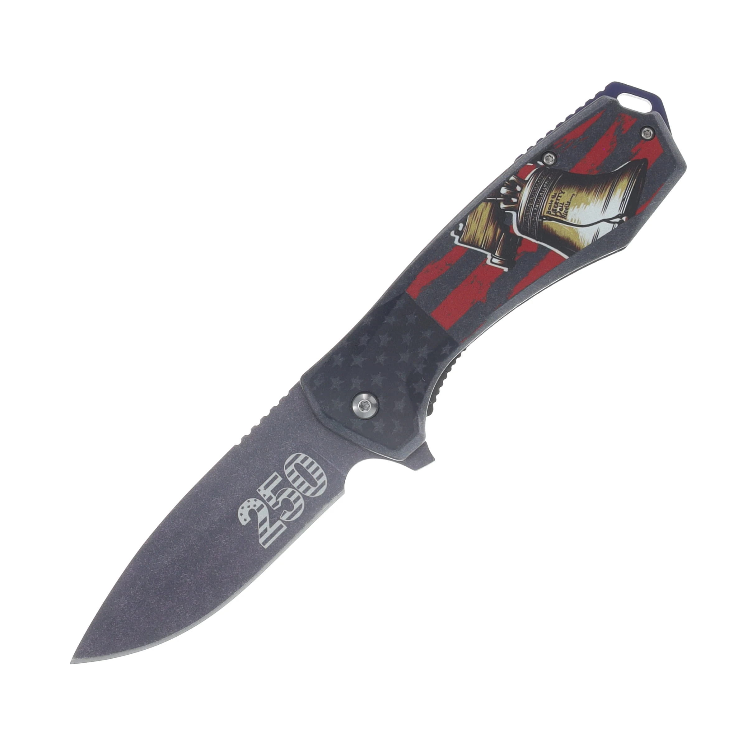 Mtech USA 250 Ann. Spring Assisted Linerlock Folder Liberty Bell Handle MT-A2068B-250 View 1