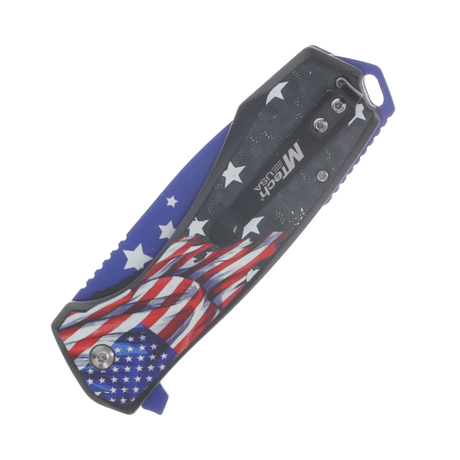 Mtech USA 250th Ann. Spring Assisted Linerlock Folder Blue Stars Blade/Flag Handle MT-A2068F-250 View 5