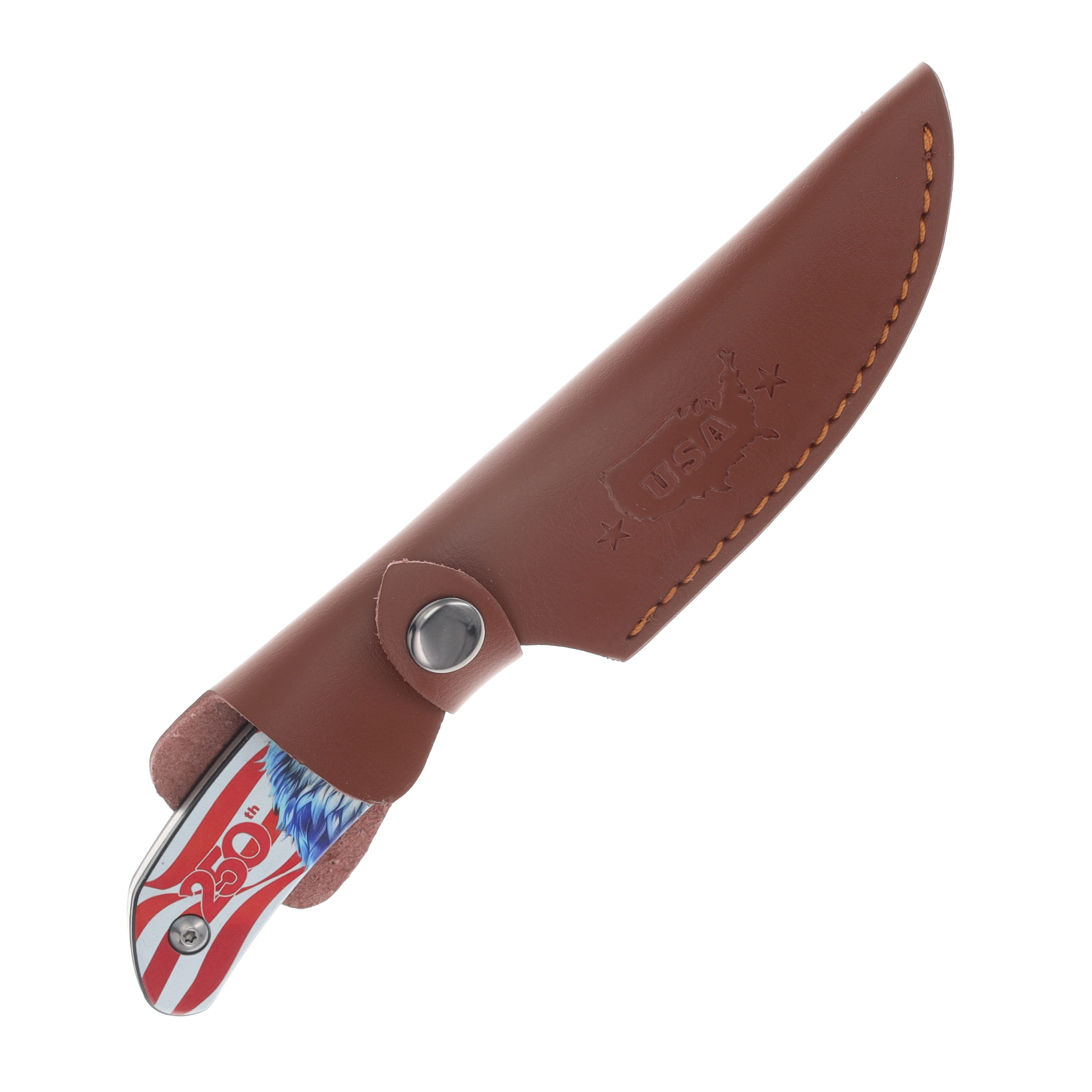 Mtech USA 250th Ann. Fixed Blade W/ Eagle Aluminum Handle/Leather Sheath MT-FIX012F-250 View 3