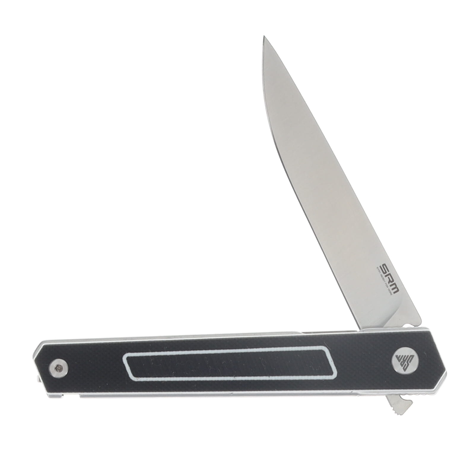 SRM Swift Linerlock Folding Knife Brushed Satin/Black G-10 SRM-125L-GB View 3