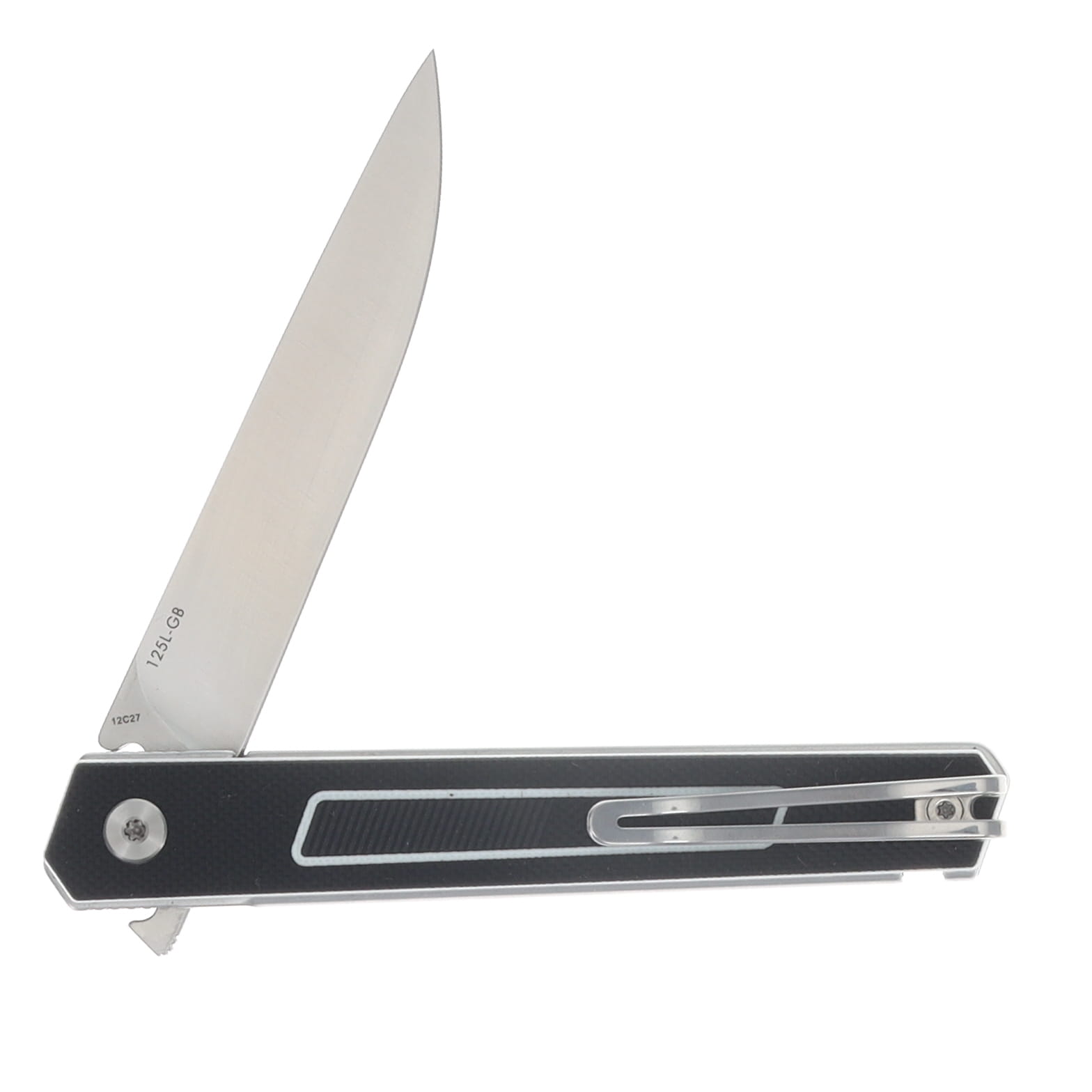 SRM Swift Linerlock Folding Knife Brushed Satin/Black G-10 SRM-125L-GB View 4