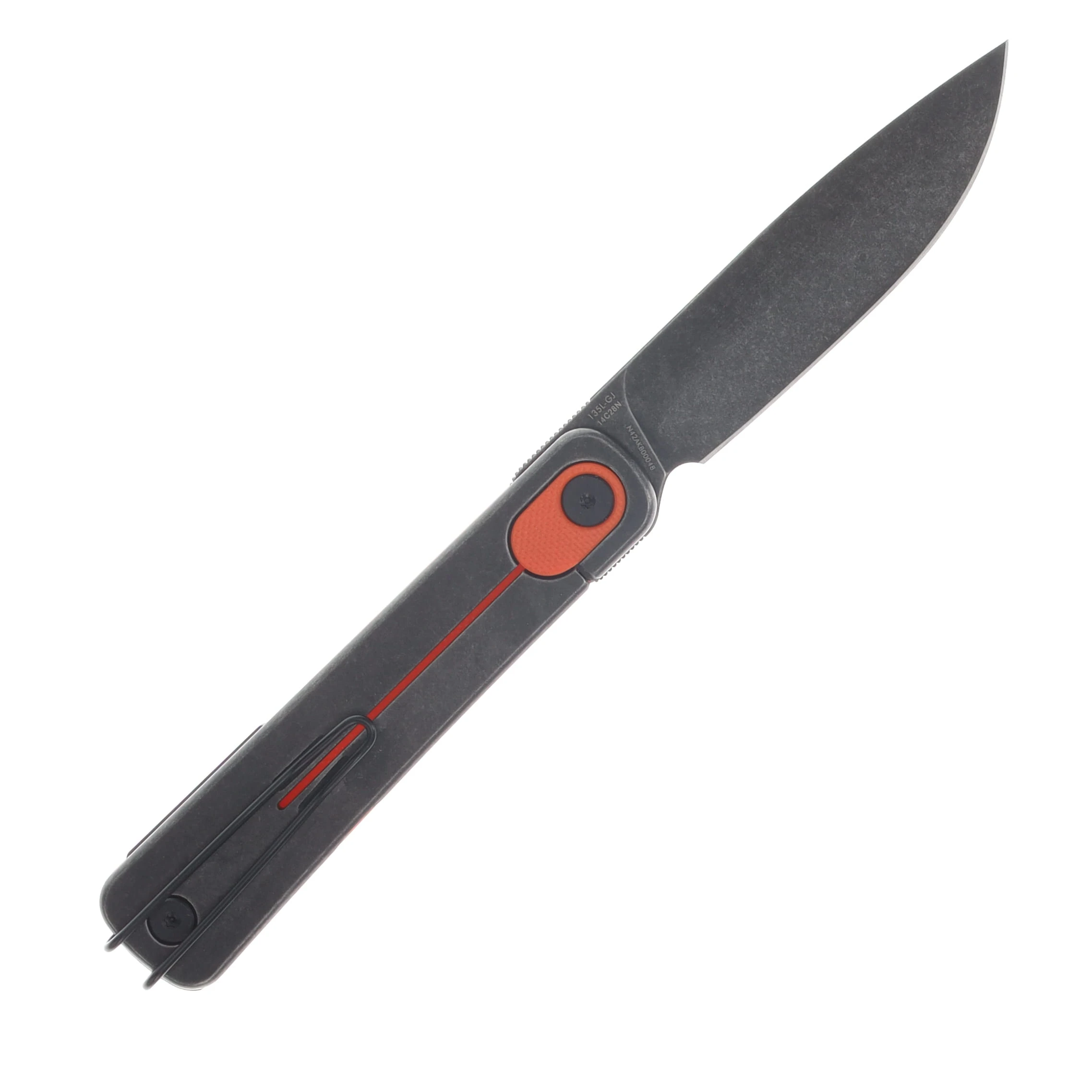 SRM Palfrey Framelock Folding Knife Black Stonewash/Orange G-10 SRM-135L-GJ View 2