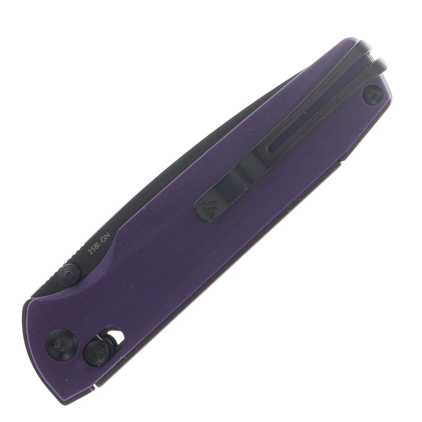 SRM Terrier Crossbar Lock Folding Knife Black PVD D2/Purple G-10 SRM-258L-GN View 6