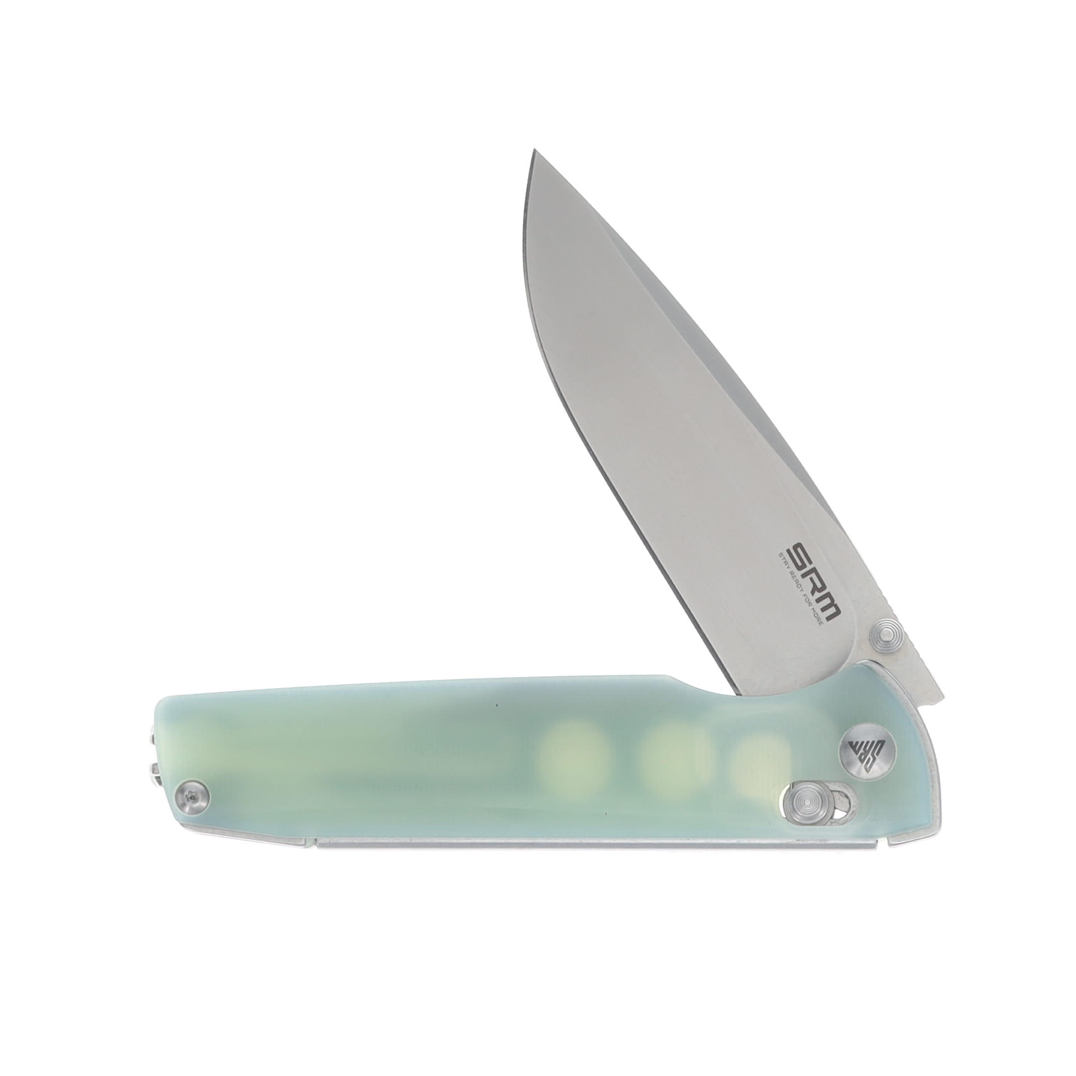 SRM Terrier Crossbar Lock Folding Knife Stonewash D2/Jade G-10 SRM-258L-GC View 3