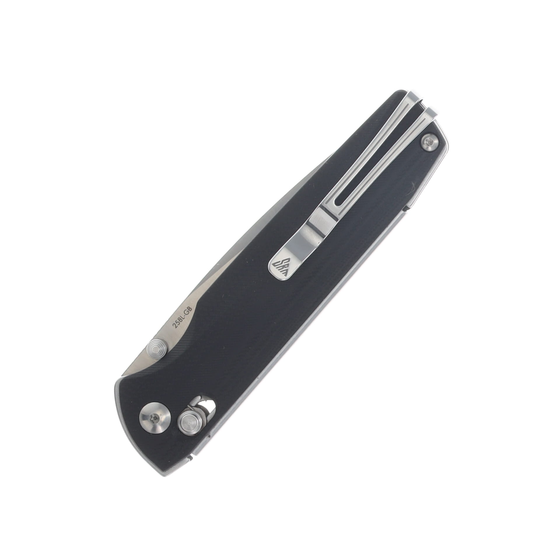 SRM Terrier Crossbar Lock Folding Knife Brushed Satin D2/Black G-10 SRM-258L-GB View 4