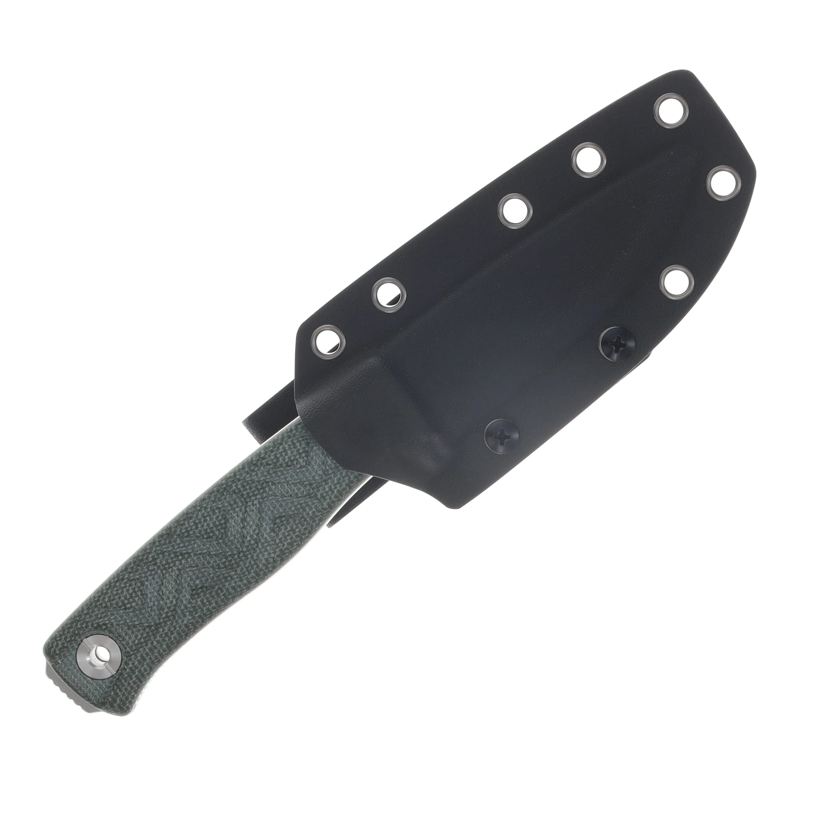 SRM Bushcut Fixed Blade Knife Stonewash 14C28N/OD Green Micarta with Kydex Sheath SRM-702T-MP View 6