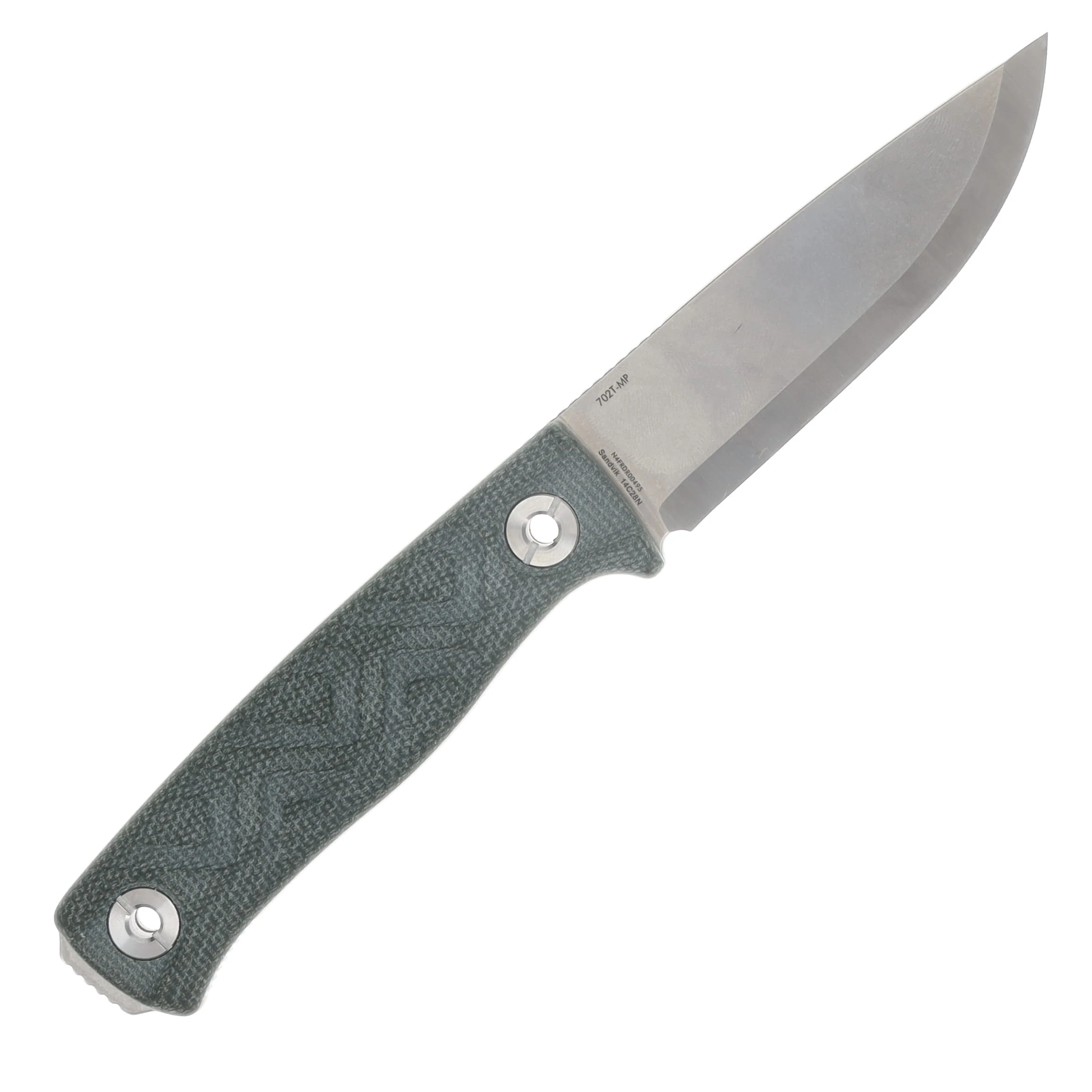 SRM Bushcut Fixed Blade Knife Stonewash 14C28N/OD Green Micarta with Kydex Sheath SRM-702T-MP View 5