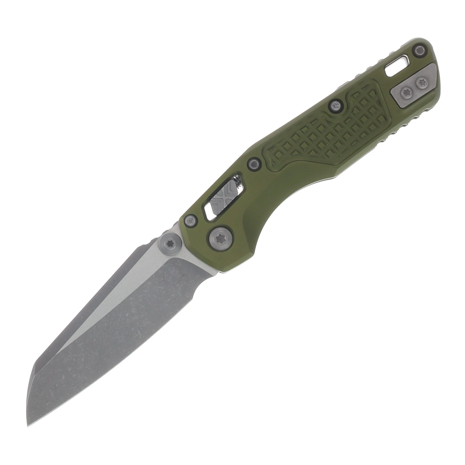 Microtech MSI Mini Ram-Lok Folder Apocalyptic Standard Frag Aluminum OD Green MT210M10APFROD View 1