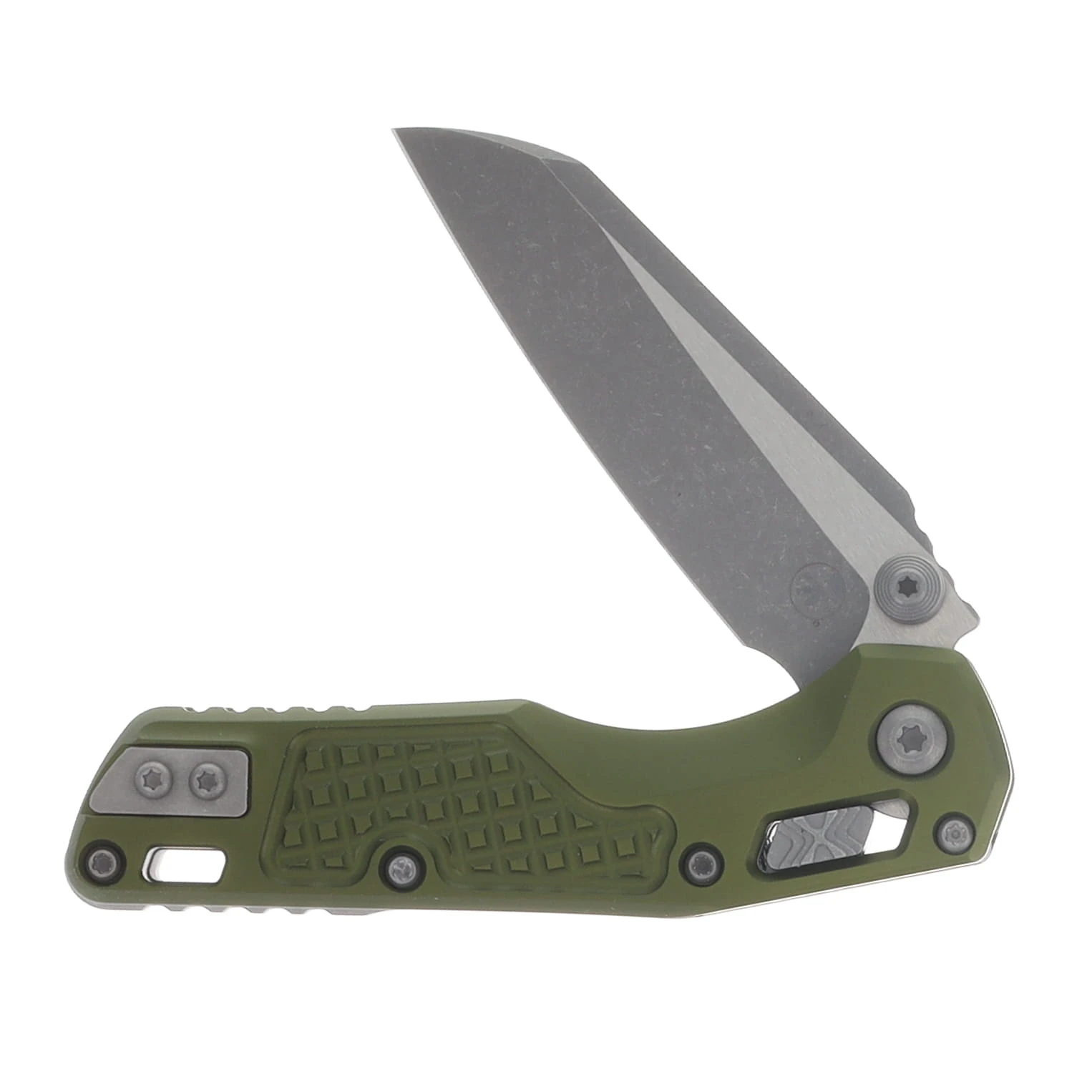 Microtech MSI Mini Ram-Lok Folder Apocalyptic Standard Frag Aluminum OD Green MT210M10APFROD View 3