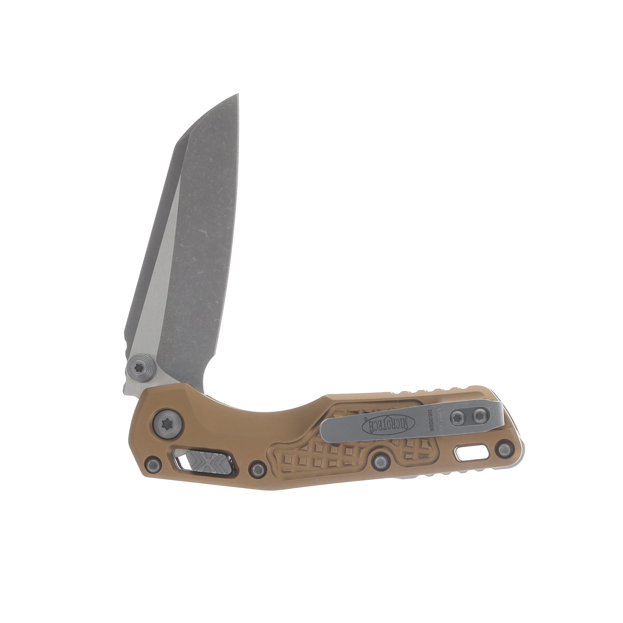 Microtech MSI Mini Ram-Lok Folder Apocalyptic Standard Frag Aluminum Tan MT210M10APFRTA View 4