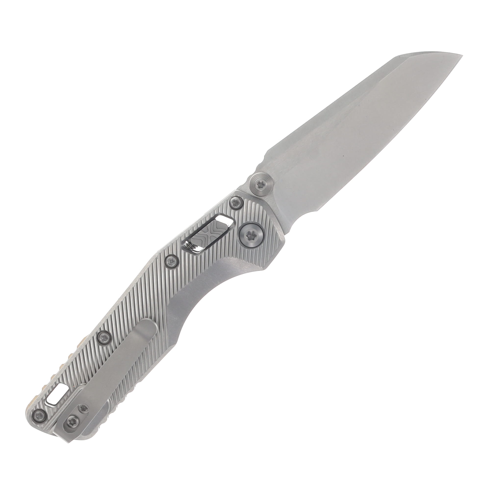Microtech MSI Mini Ram-Lok Folder Marfione Select SW Finish-SW Finish Fluted TI W/ Bronze TI Accent Double Vapor Blast Stainless MT210M10FLMS2 View 1
