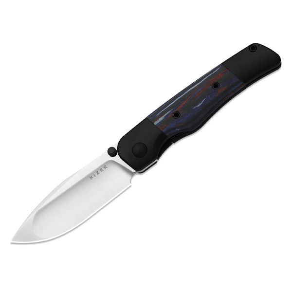 Kizer Coywolf Folder Titanium and Reconstituted Wood Handle Satin S45VN Blade KI3685A2 View 1