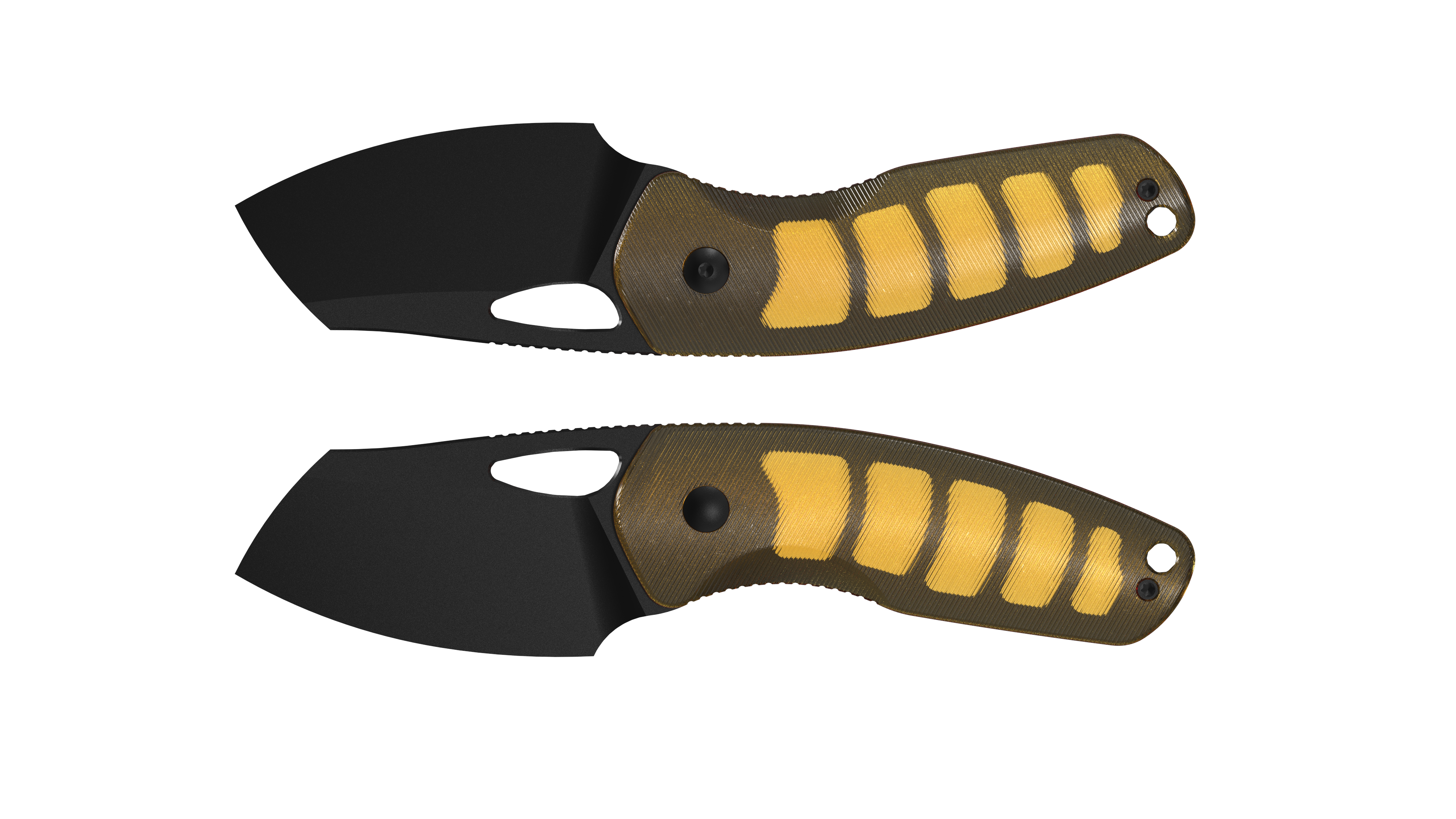 Kizer Hornet Fixed Blade Blade Knife Black PVD Stonewashed/Yellow Ultem PEI 1074A1 View 1