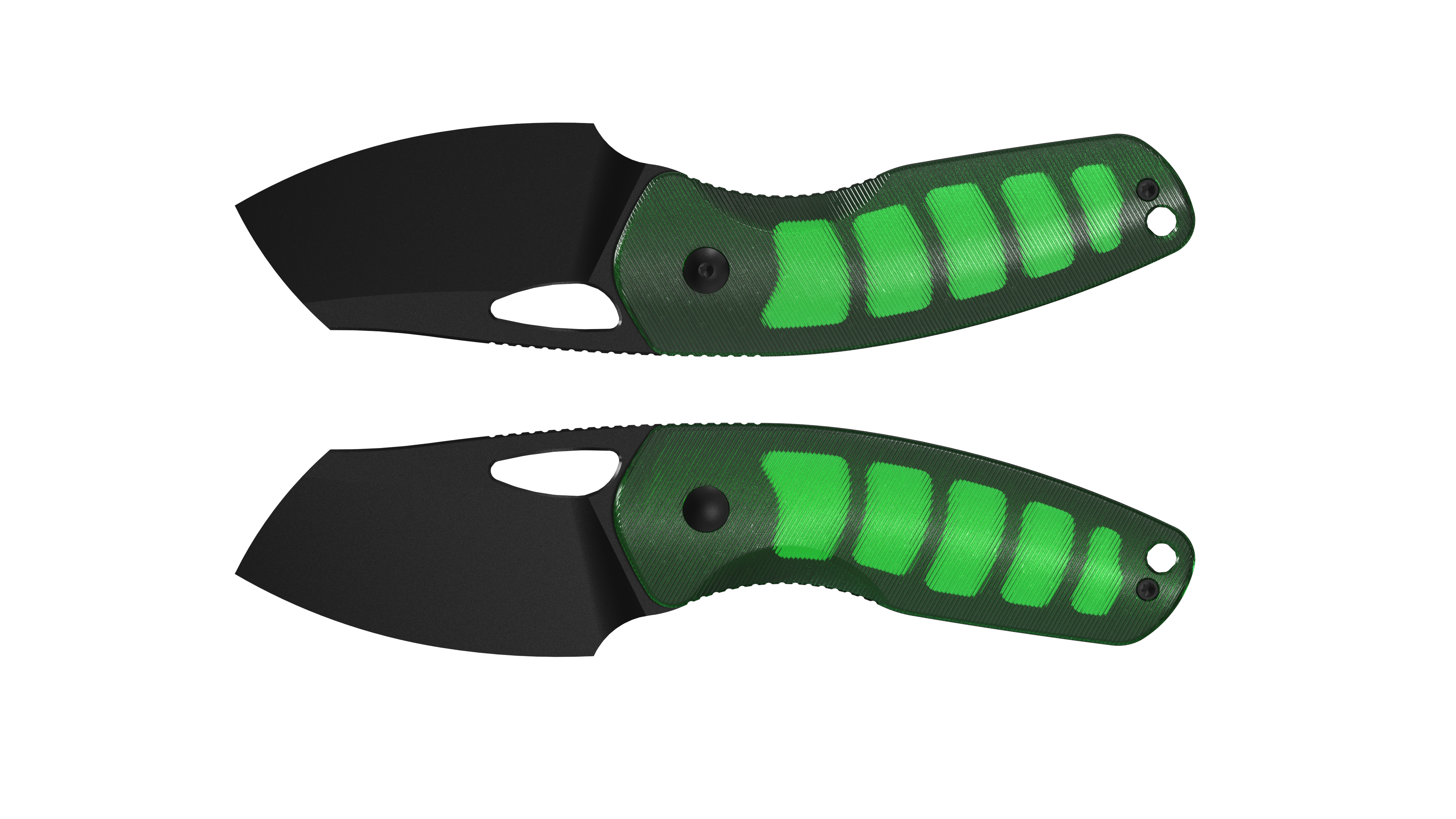 Kizer Hornet Fixed Blade Blade Knife Black PVD Stonewashed/Green Acrylic 1074A2 View 1