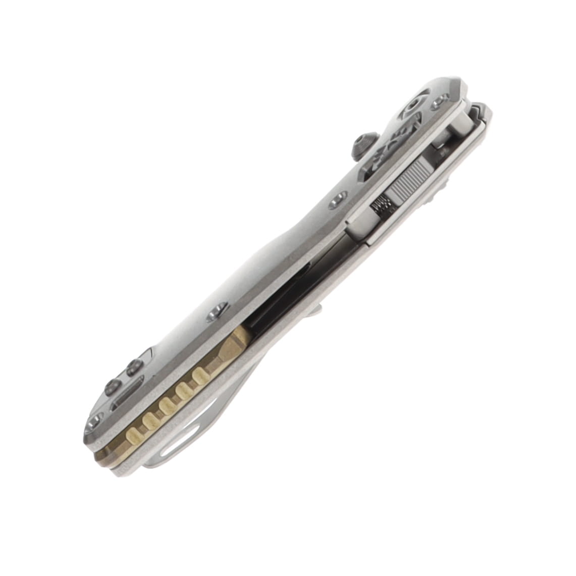 Microtech MSI Mini Ram-Lok Partial Serrated  Stonewash Bronze Titanium Double Vapor MT210M11MS2 View 7