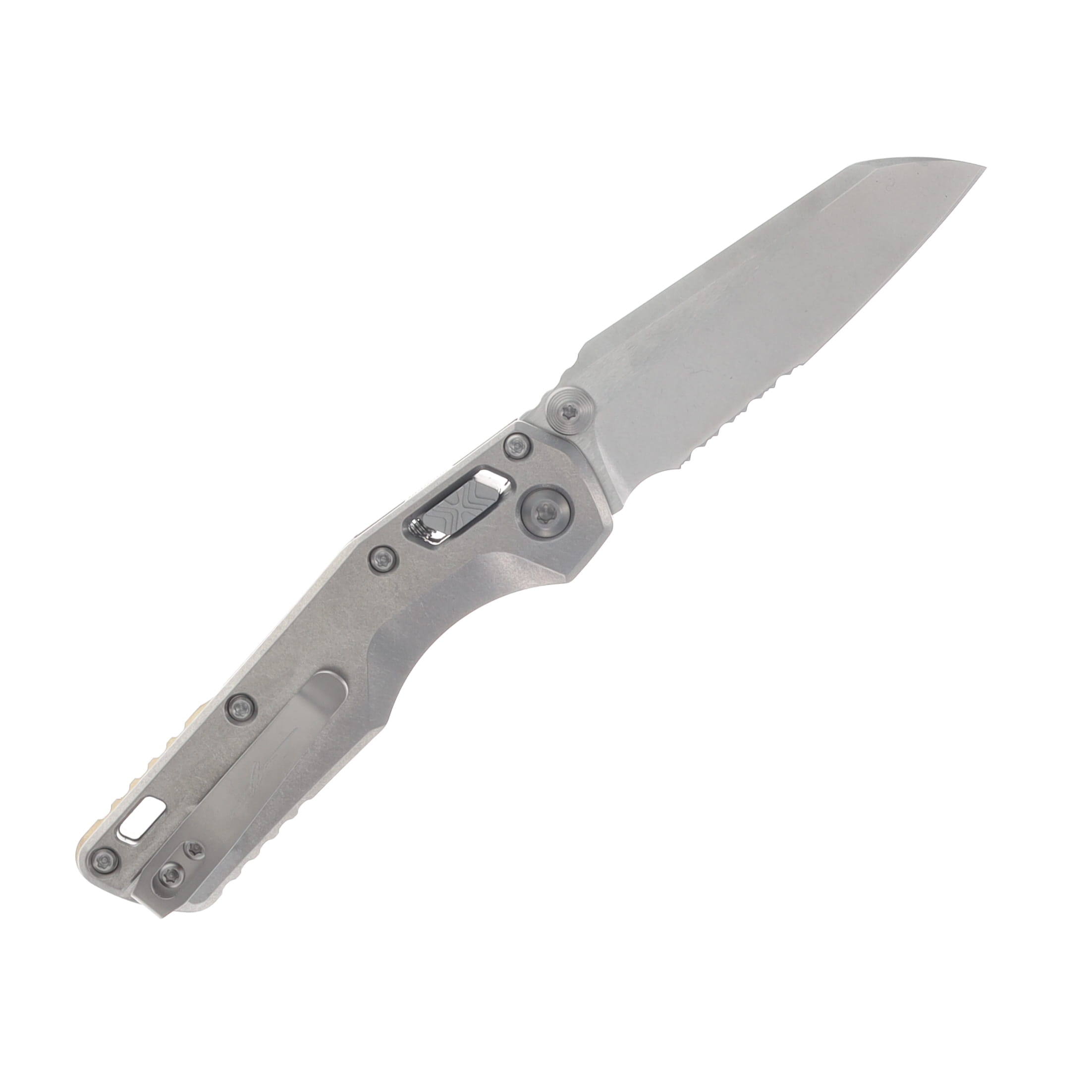 Microtech MSI Mini Ram-Lok Partial Serrated  Stonewash Bronze Titanium Double Vapor MT210M11MS2 View 2