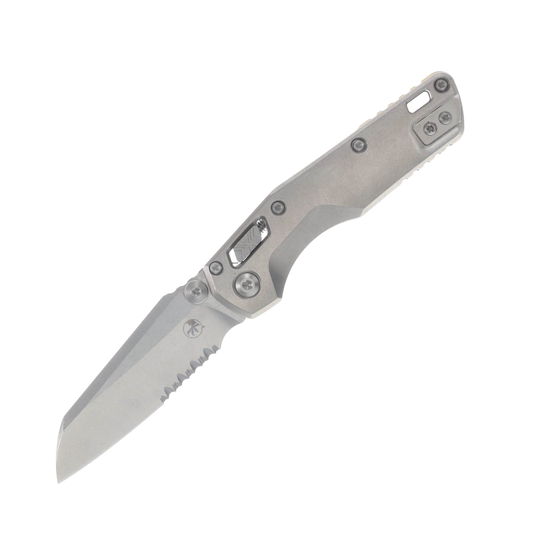 Microtech MSI Mini Ram-Lok Partial Serrated  Stonewash Bronze Titanium Double Vapor MT210M11MS2 View 1