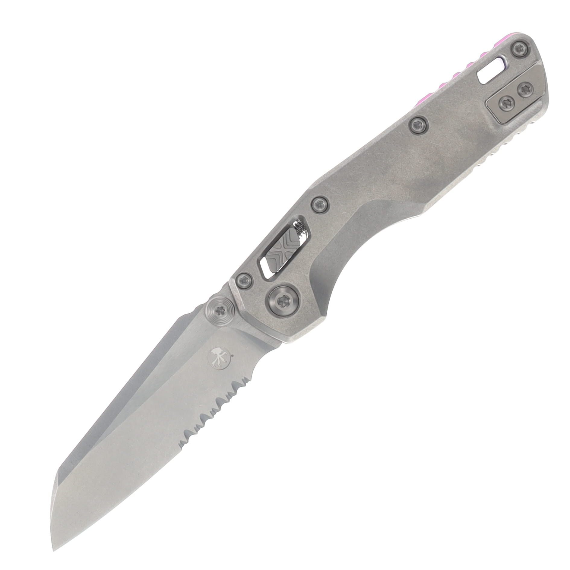 Microtech MSI Mini Ram-Lok Partial Serrated Stonewash Titanium Purple Accents MT210M11MS4 View 1