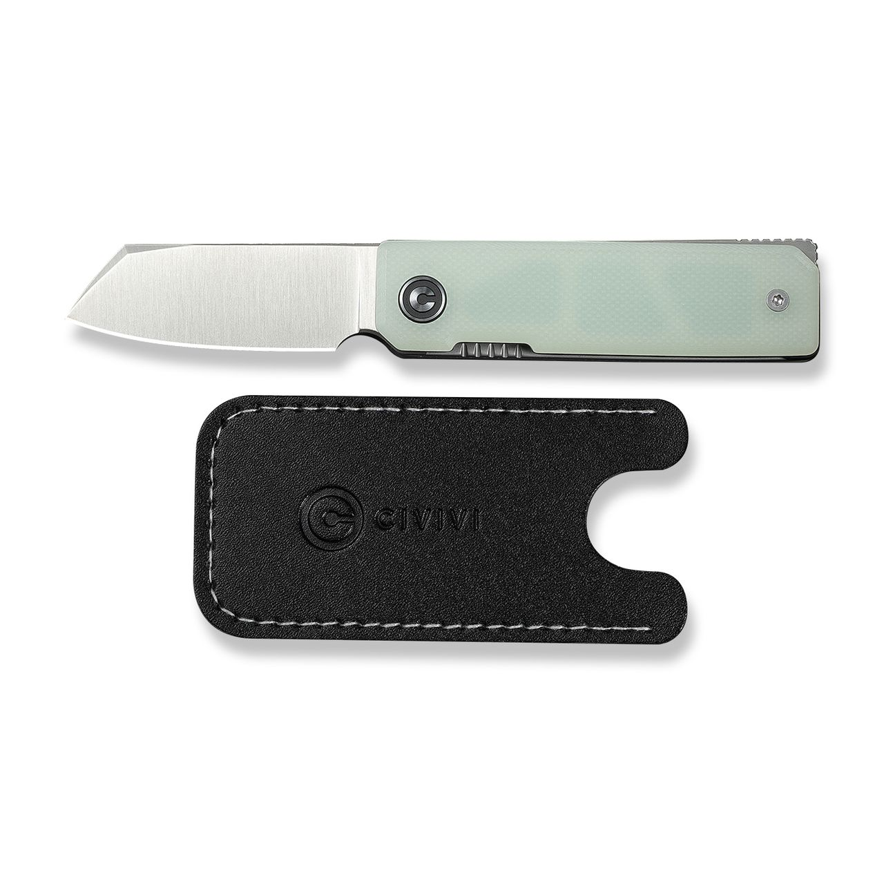 CIVIVI Kukei Linerlock Folding Knife Satin Nitro V/Natural Jade G-10 C25036-2 View 2
