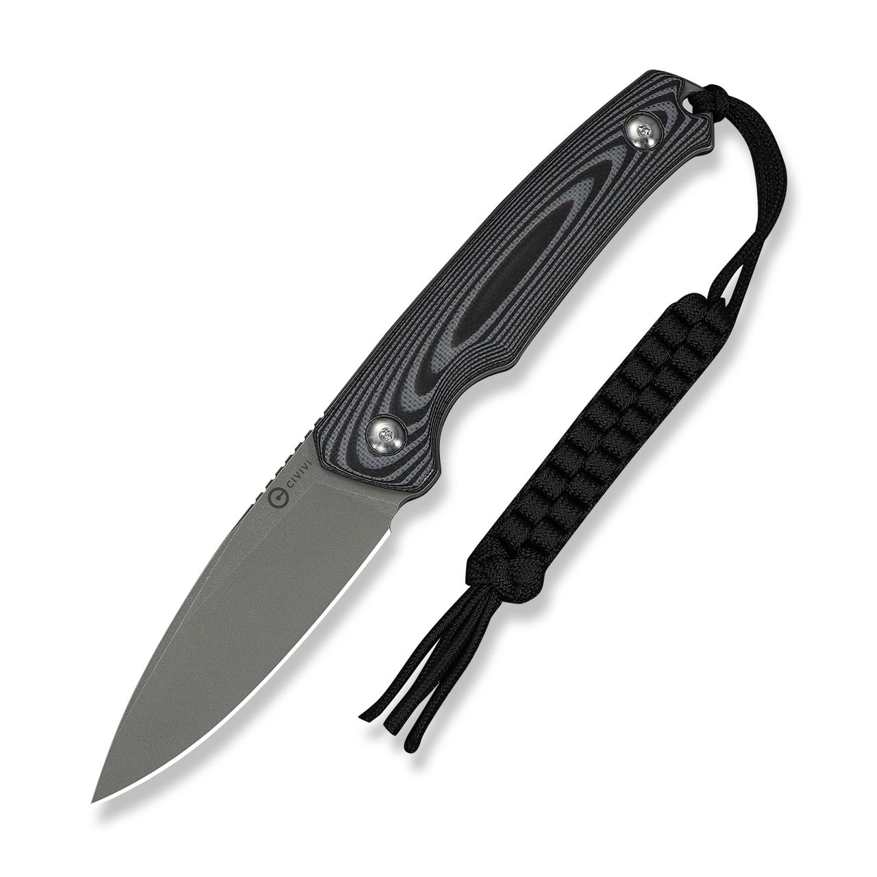 CIVIVI Altus Fixed Gray-Black Layered G-10 Handle Gray Stonewashed 14C28N Blade View 1
