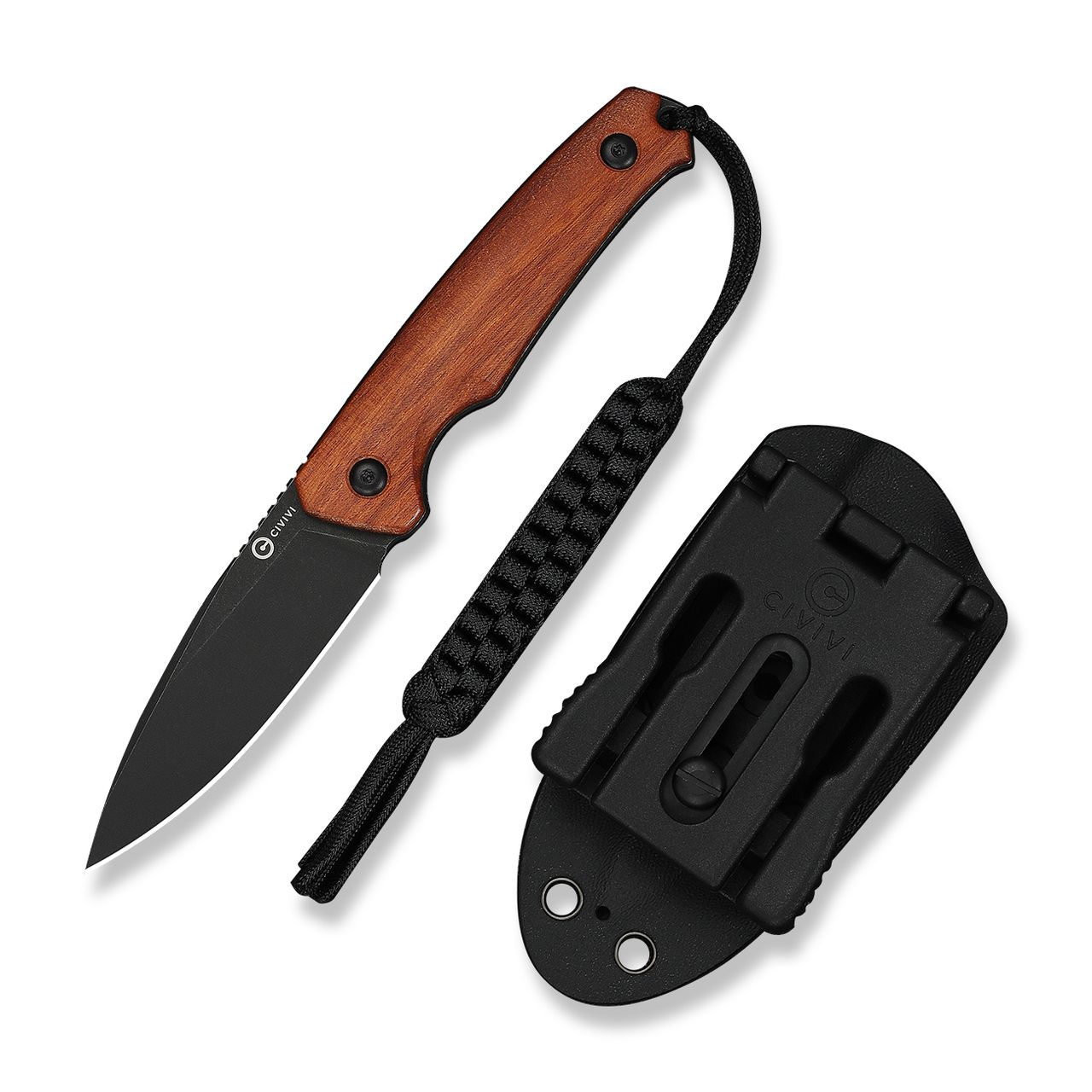 CIVIVI Altus Fixed Guibourtia Wood Handle Black Stonewashed 14C28N Blade C20076B-3 View 2