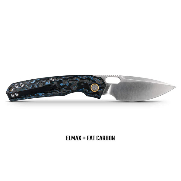 Vosteed Psyop Folding Knife Elmax Satin Blade Arctic Storm Fat Carbon Handle View 3