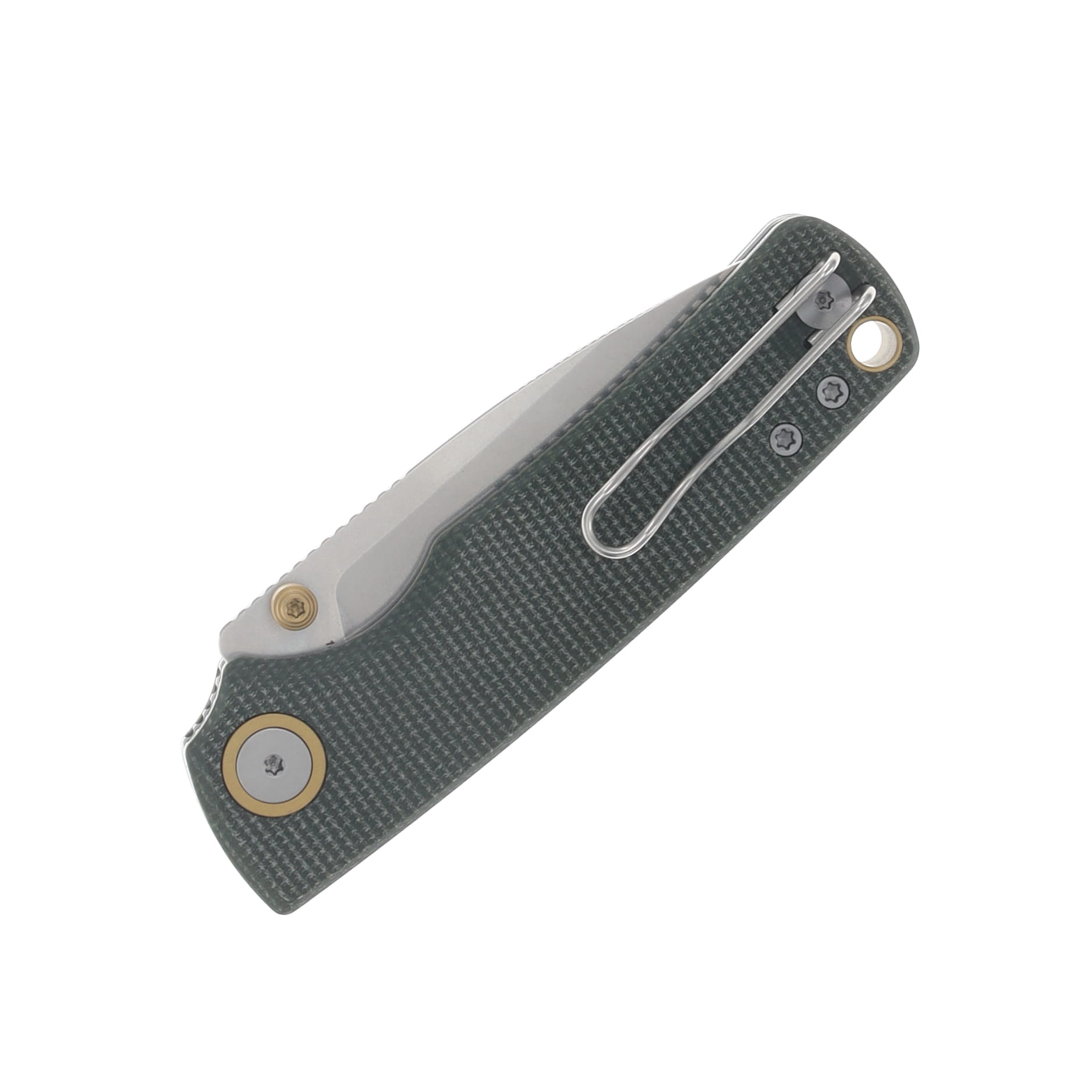 Vosteed Porcupine Thumb Stud Folder 14C28N SW Blade Green Micarta Handle A2611 View 6