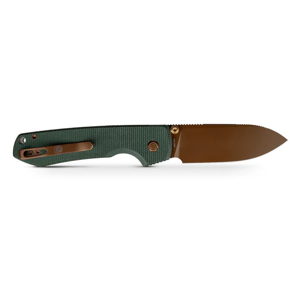 Vosteed Raccoon Top Liner Lock Folder 14C28N Copper Dune Blade Green Micarta Handle A2907 View 3