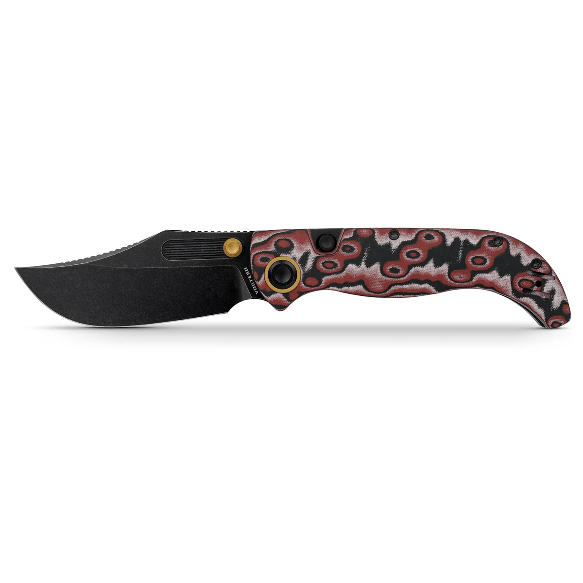 Vosteed Naga Folding Knife S35VN Black Stonewash Blade Ivory Drift Micarta Handle A3905 View 1