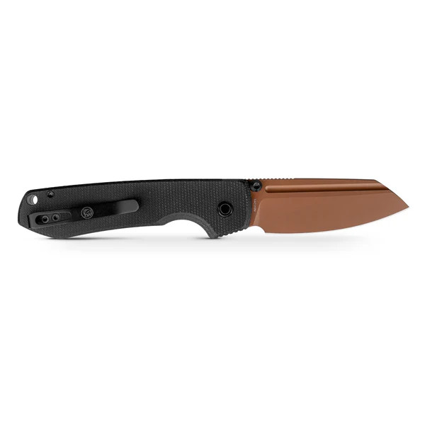 Vosteed Raccoon Top Liner Lock Folder 14C28N Copper Dune Blade Black Micarta Handle A2928 View 3