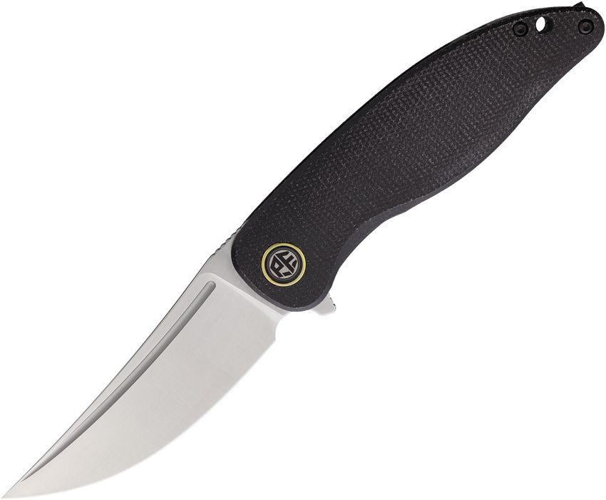 Petrified Fish Simum Linerlock Folder Black Canvas Micarta Handle Satin K110 Blade PFKP06DMS View 1
