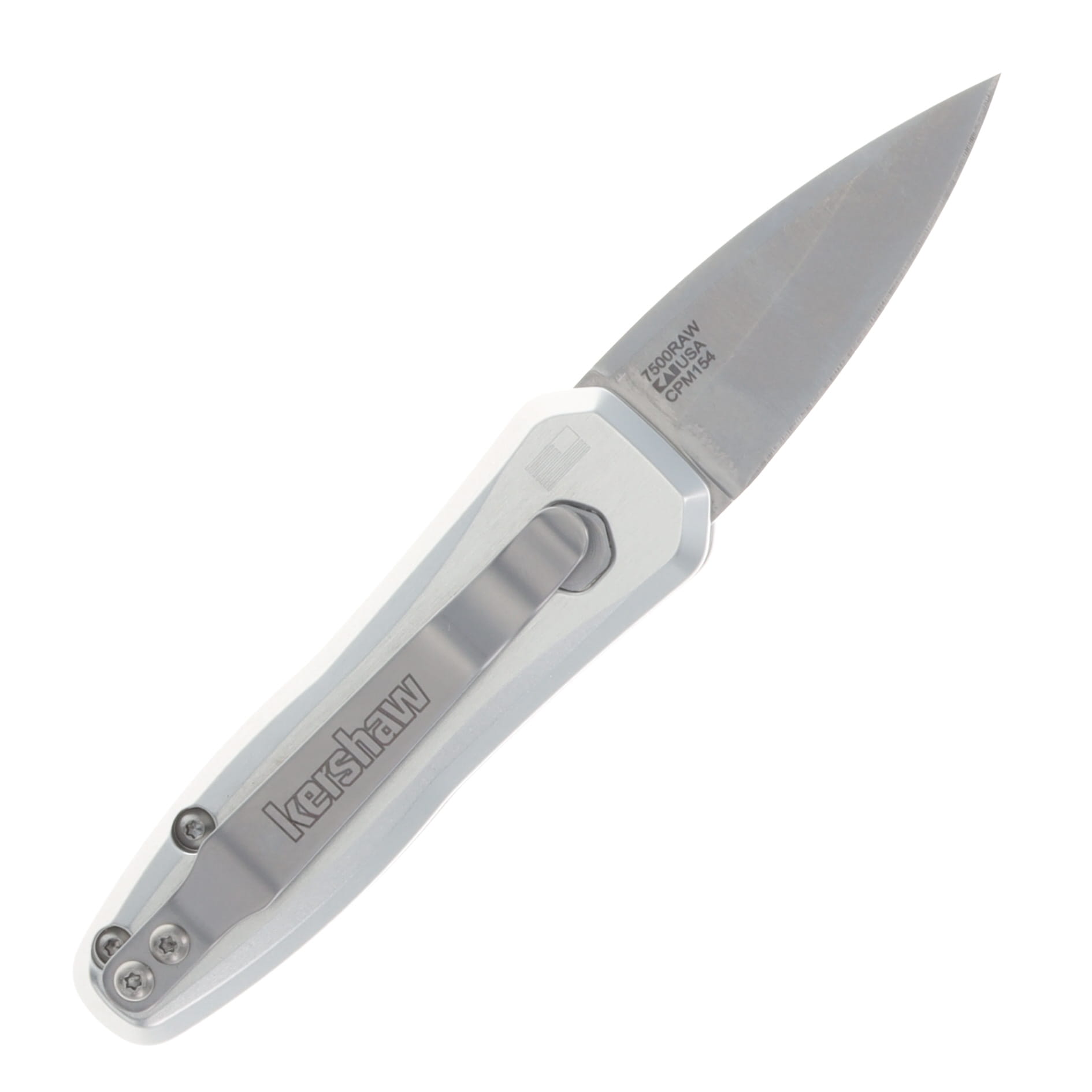 Kershaw Launch 4 Button Lock OTS Auto Raw Aluminum Handle CPM-154 Spear Point Blade AUKS7500RAW View 2