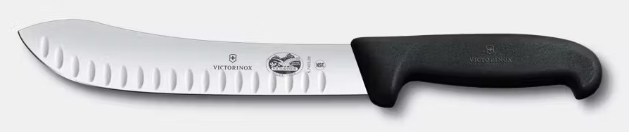 Victorinox Butcher Knife 8in Straight Granton Blade Black Fibrox Handle 5.7423.20B View 1
