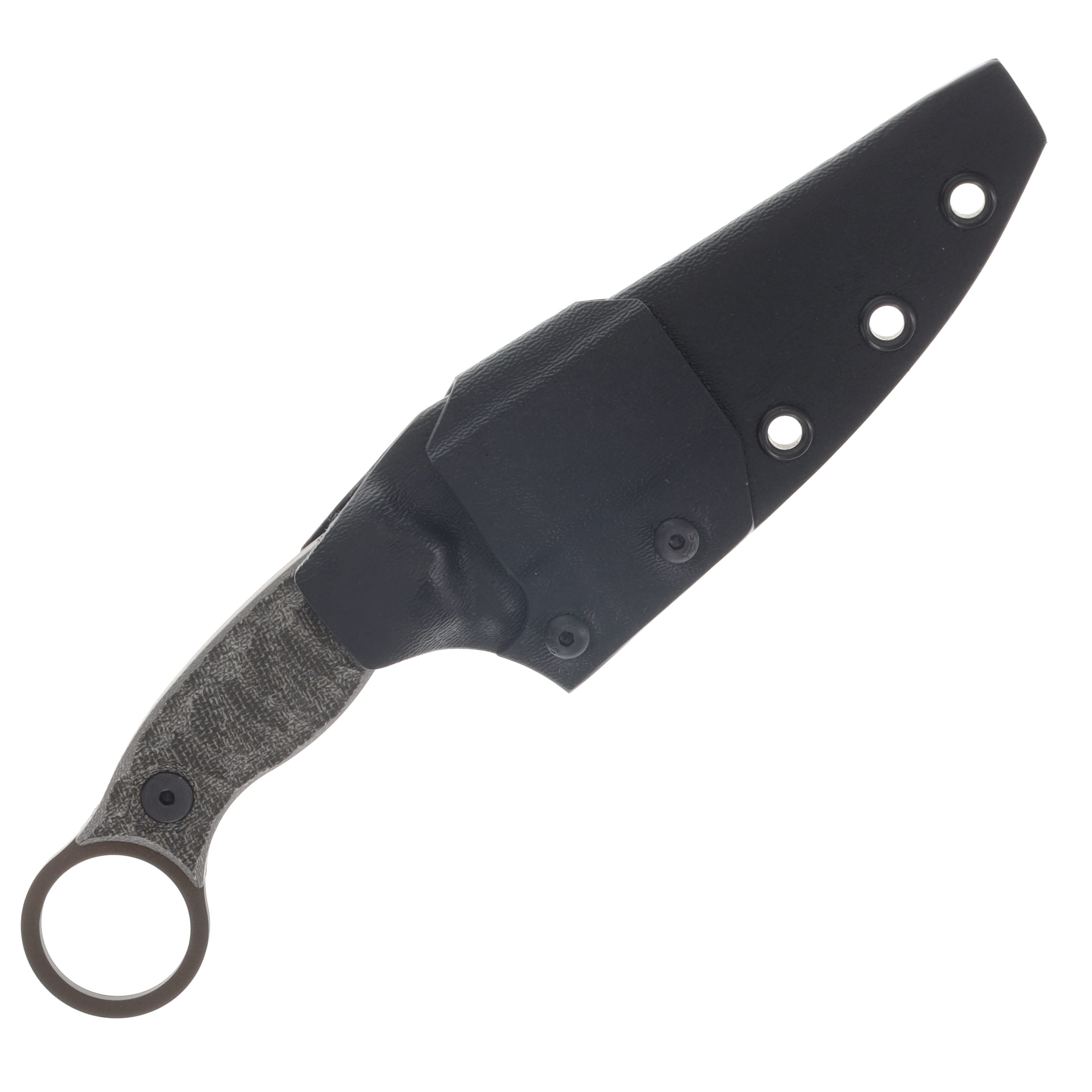 Half Face Osoraku 4in Fixed Knife OD Green Canvas Micarta Midnight Bronze Cerakote Allen Bolts Textured Grip HFOSORAKUOD View 3