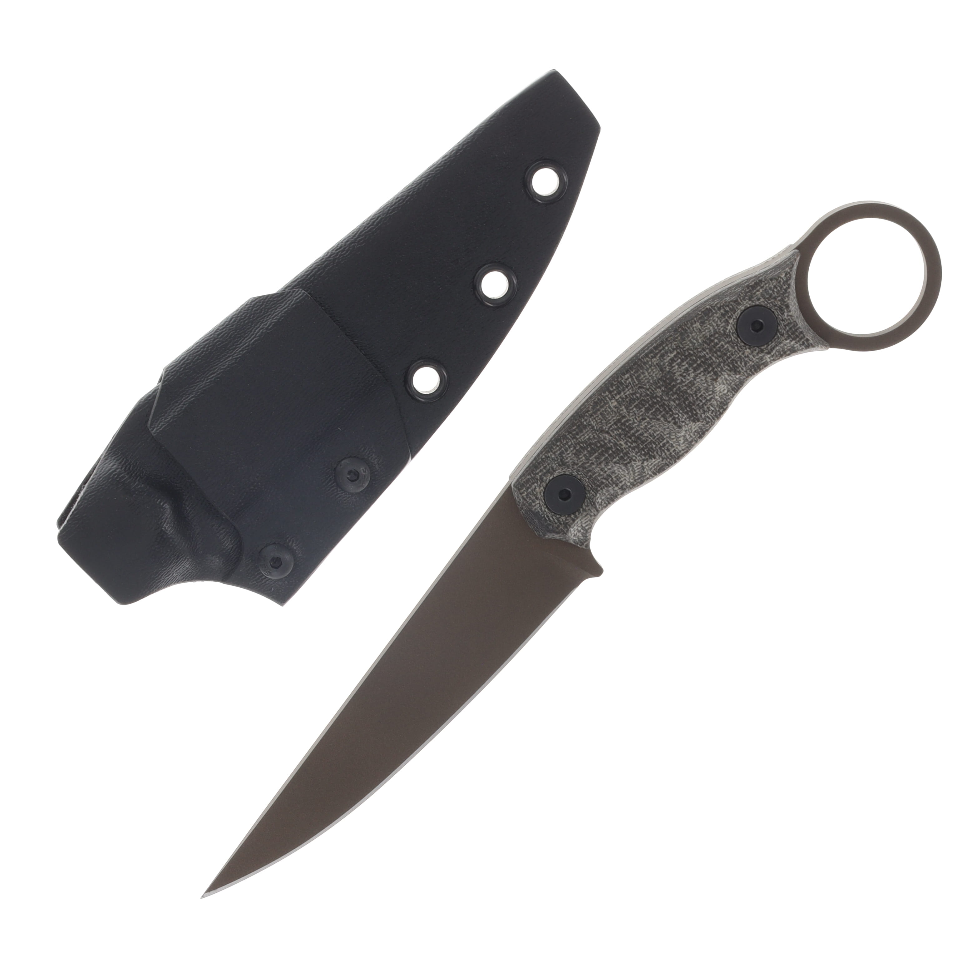Half Face Osoraku 4in Fixed Knife OD Green Canvas Micarta Midnight Bronze Cerakote Allen Bolts Textured Grip HFOSORAKUOD View 1