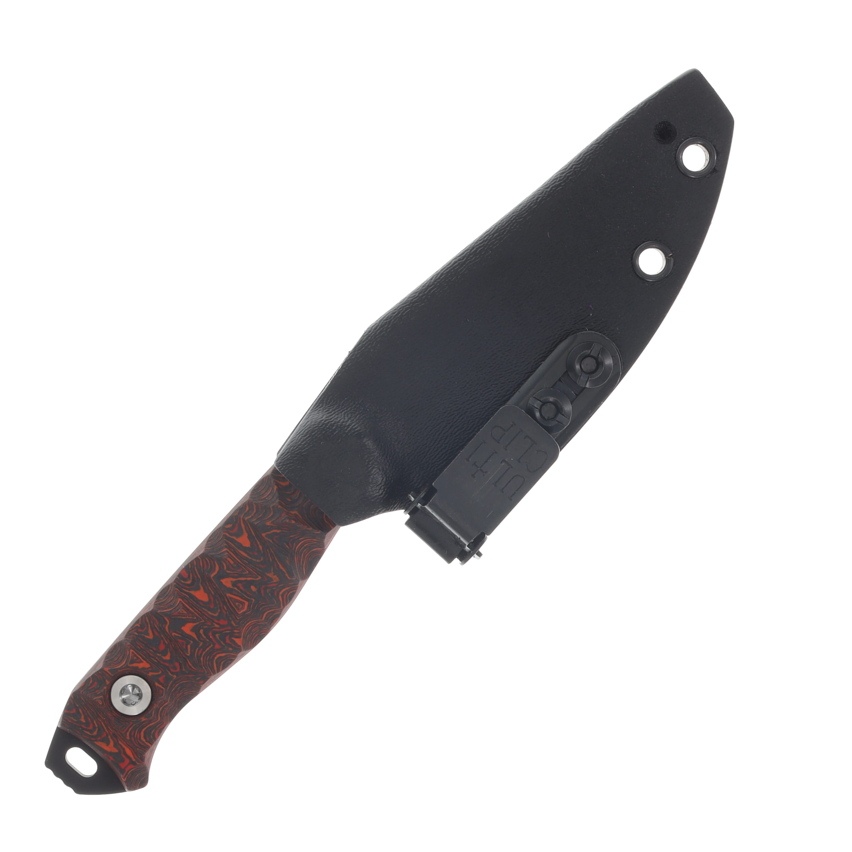 Half Face Field Knife Jr Fixed Knife Mars Valley Carbon Armor Black Cerakote Ti Bolts Textured Grip HFFKJRMVCN View 4
