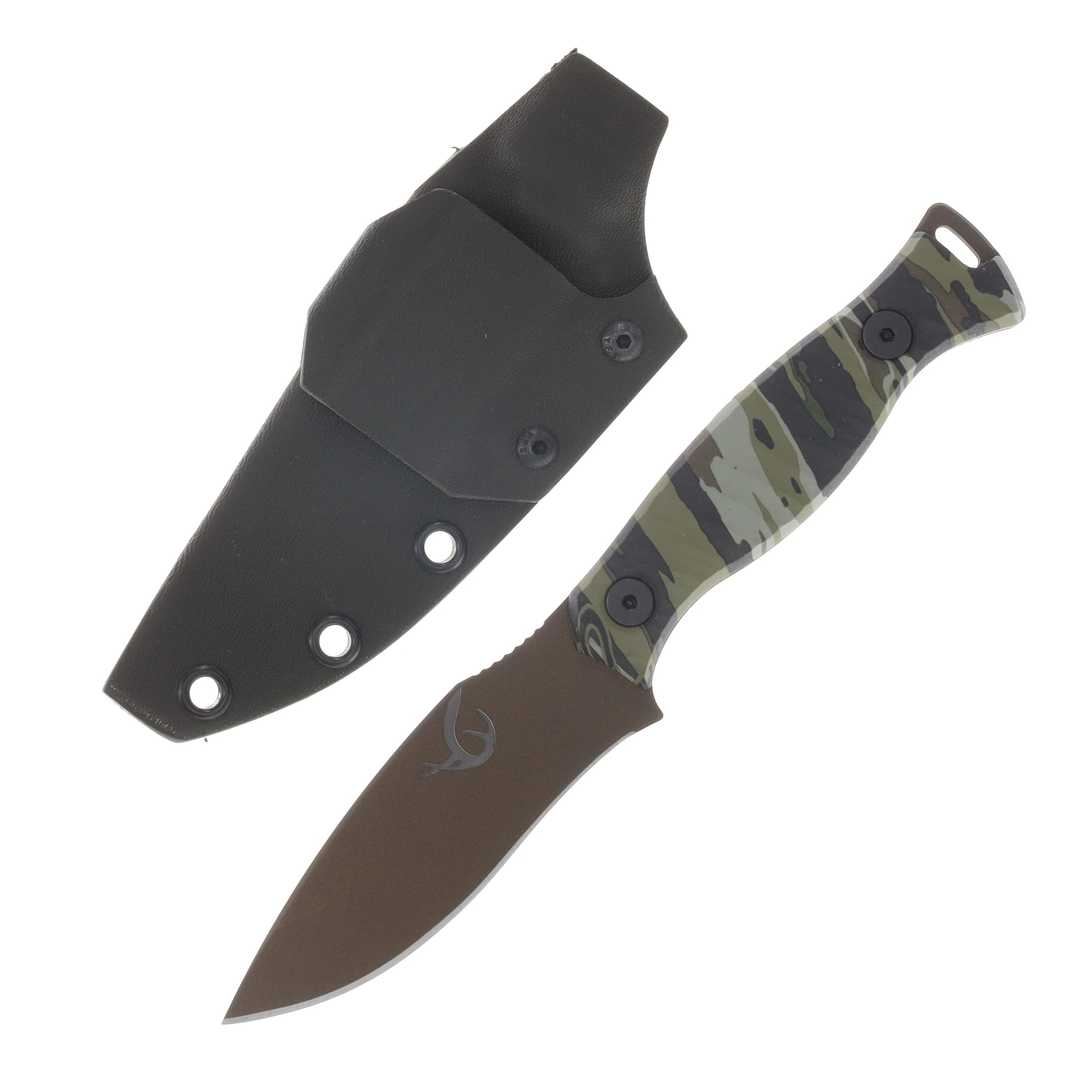 Half Face Blades The 86' (HFB x Realtree) Realtree Original Camo 3.75in Plain Midnight Bronze Drop Point View 1