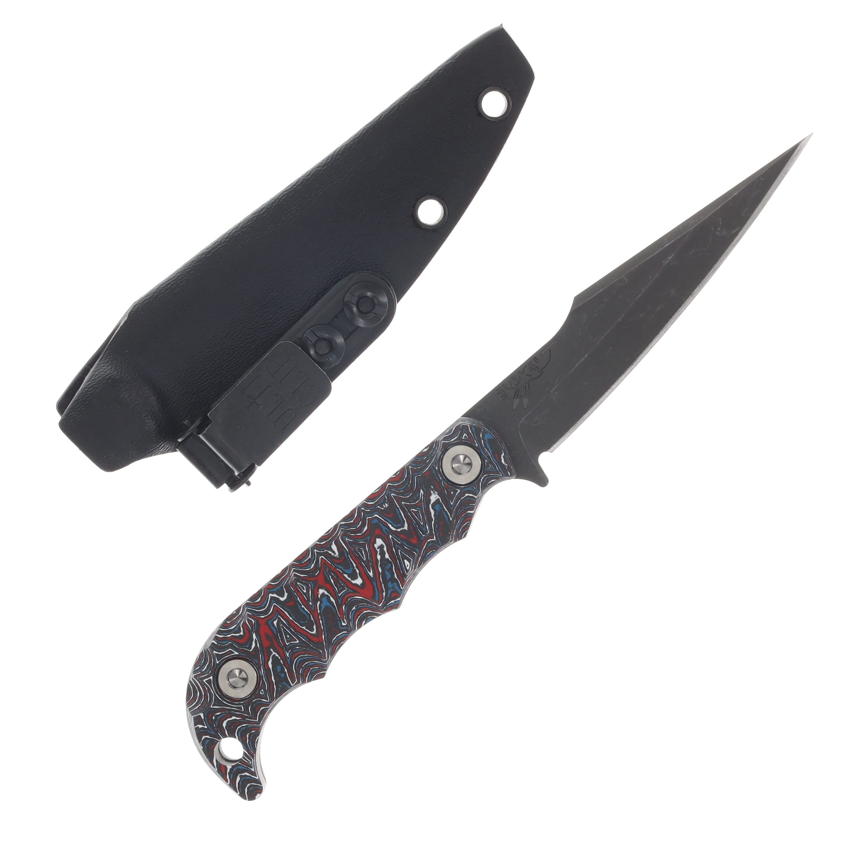 Half Face Senator Fixed Knife Nebula Carbon Ti Allen Bolts Textured Grip HFSENNEBCN View 2