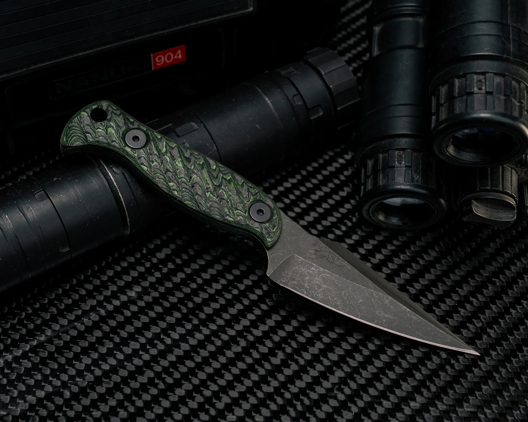 Half Face Gulo Gulo Fixed Knife Junglewear Carbon Fiber Allen Bolts Iron Grip HFGULOJWCF View 6