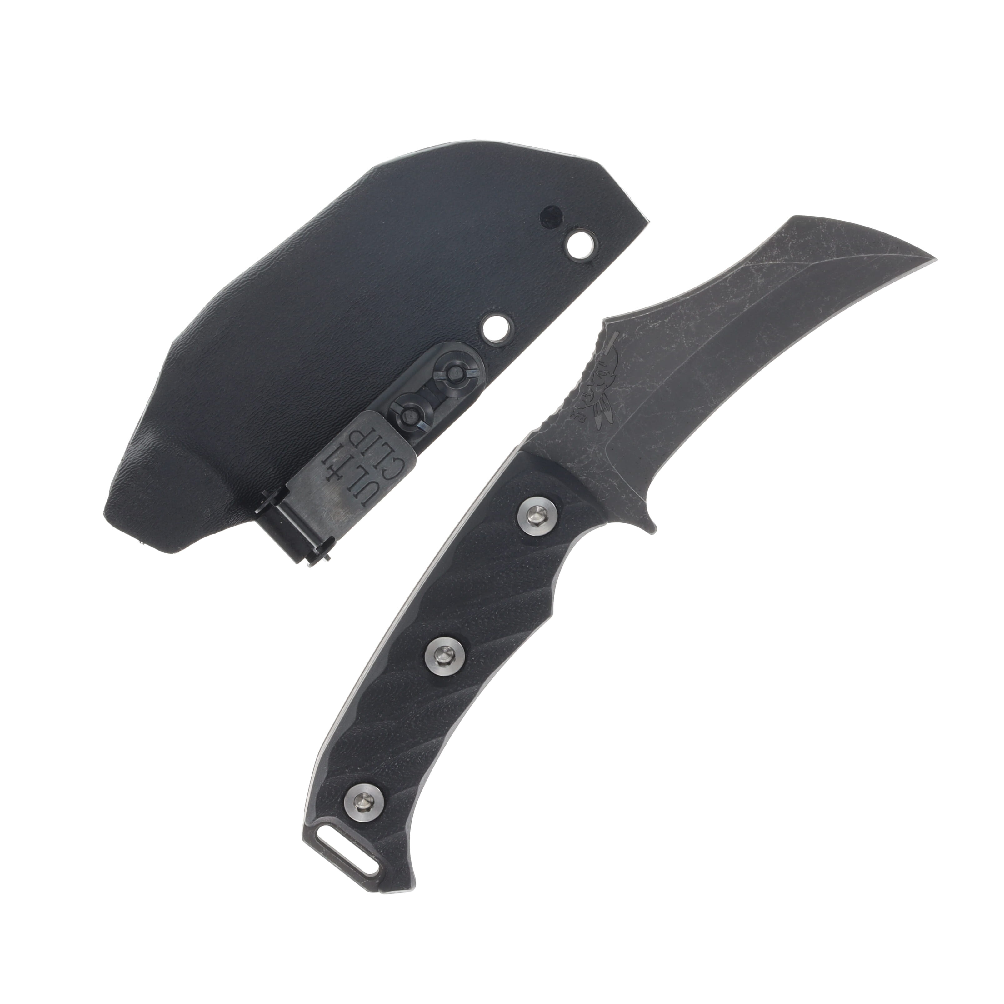 Half Face Vulture Fixed Knife Black G10 Ti Allen Bolts Iron Grip Open Tang HFVULTUREBK View 2