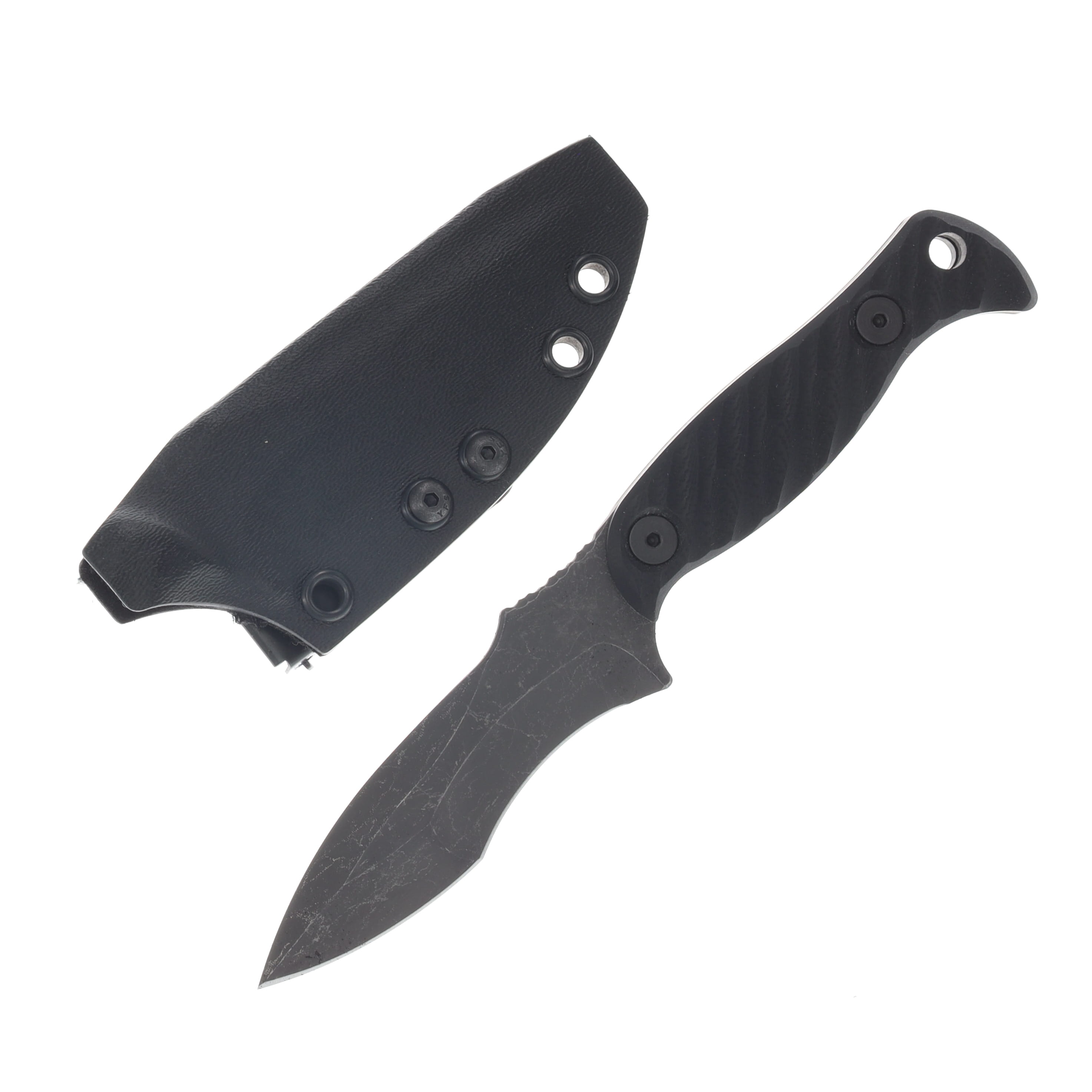 Half Face Blades Extremis MK1 4in Plain Black Modified Spear Point HFEXTREMMK1BKTXT View 1
