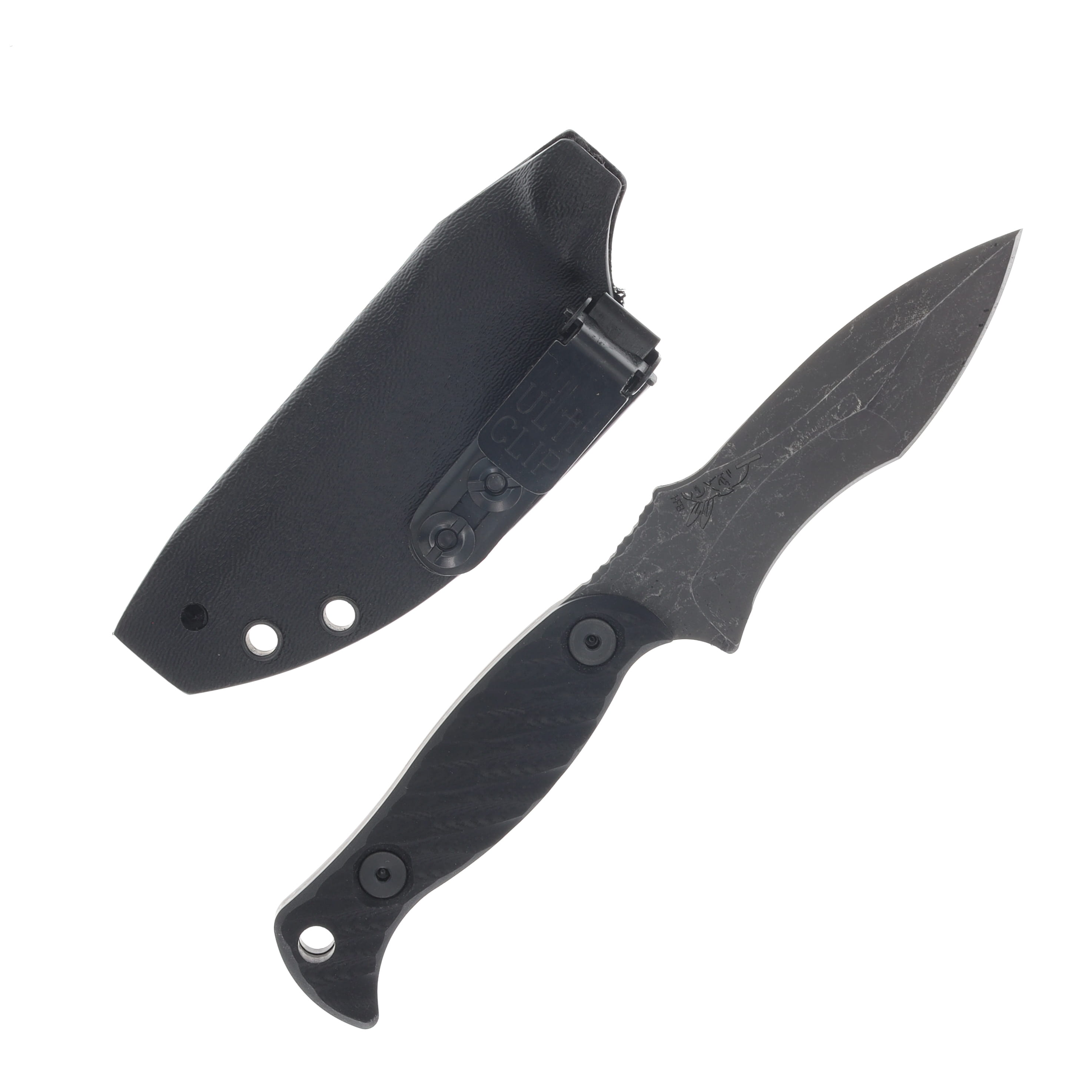 Half Face Blades Extremis MK1 4in Plain Black Modified Spear Point HFEXTREMMK1BKTXT View 2