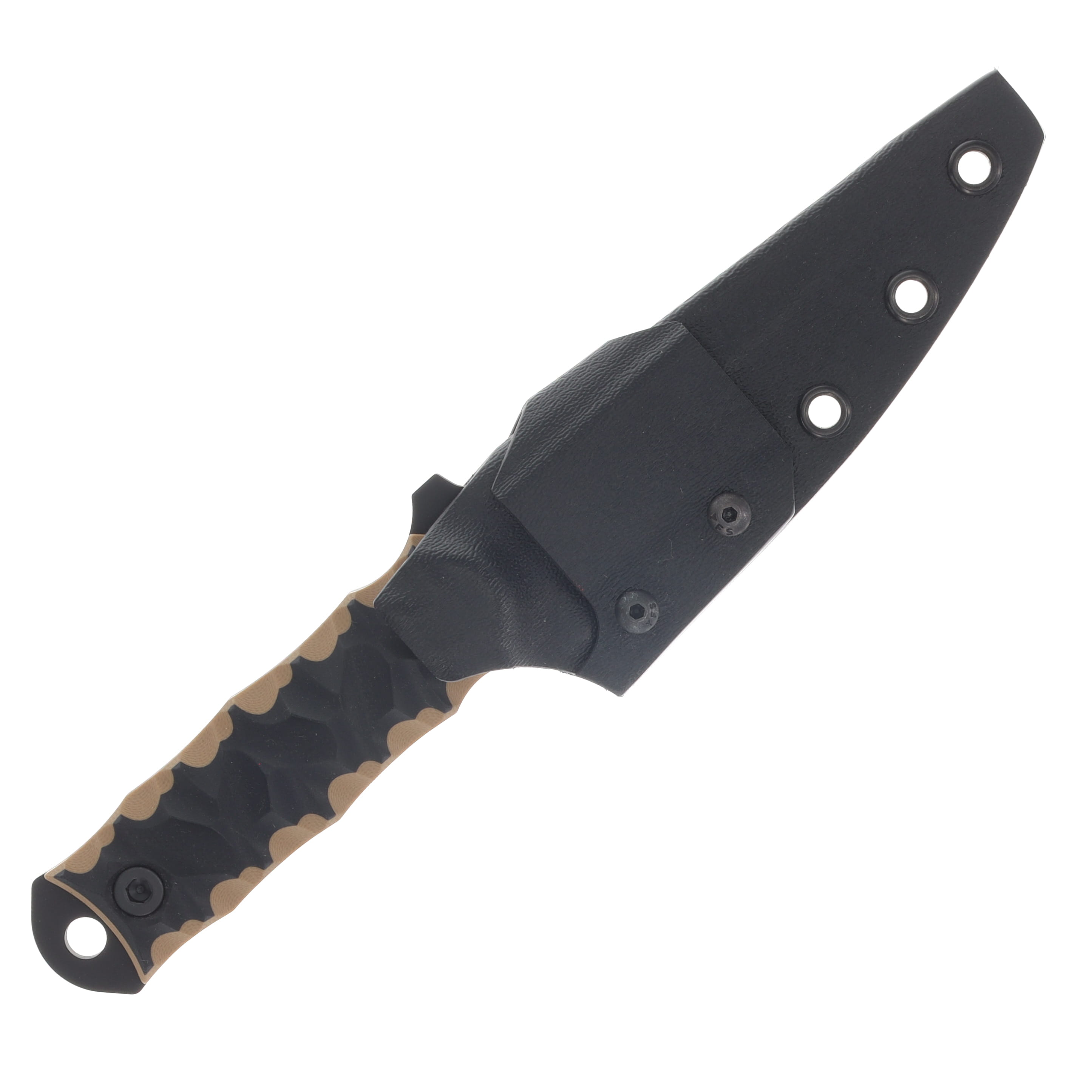 Half Face Combat Filet- Coyote & Black G10, Armor Black Cerakote, Allen Bolts, Textured Grip HFCFCYBK View 3
