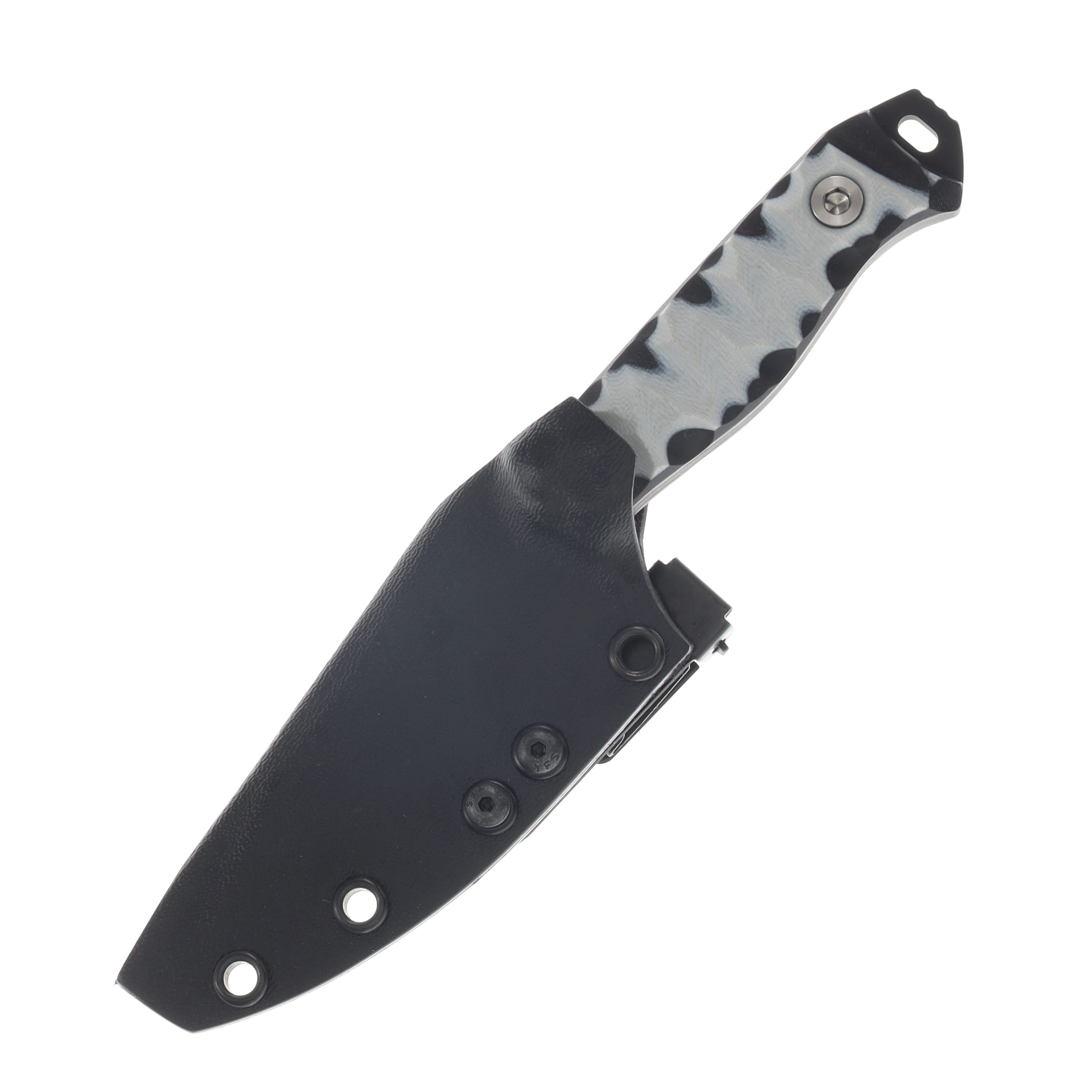 Half Face Blades Field Knife Jr White – Black 3.5in Plain Black Drop Point HFFKJWHBK View 3